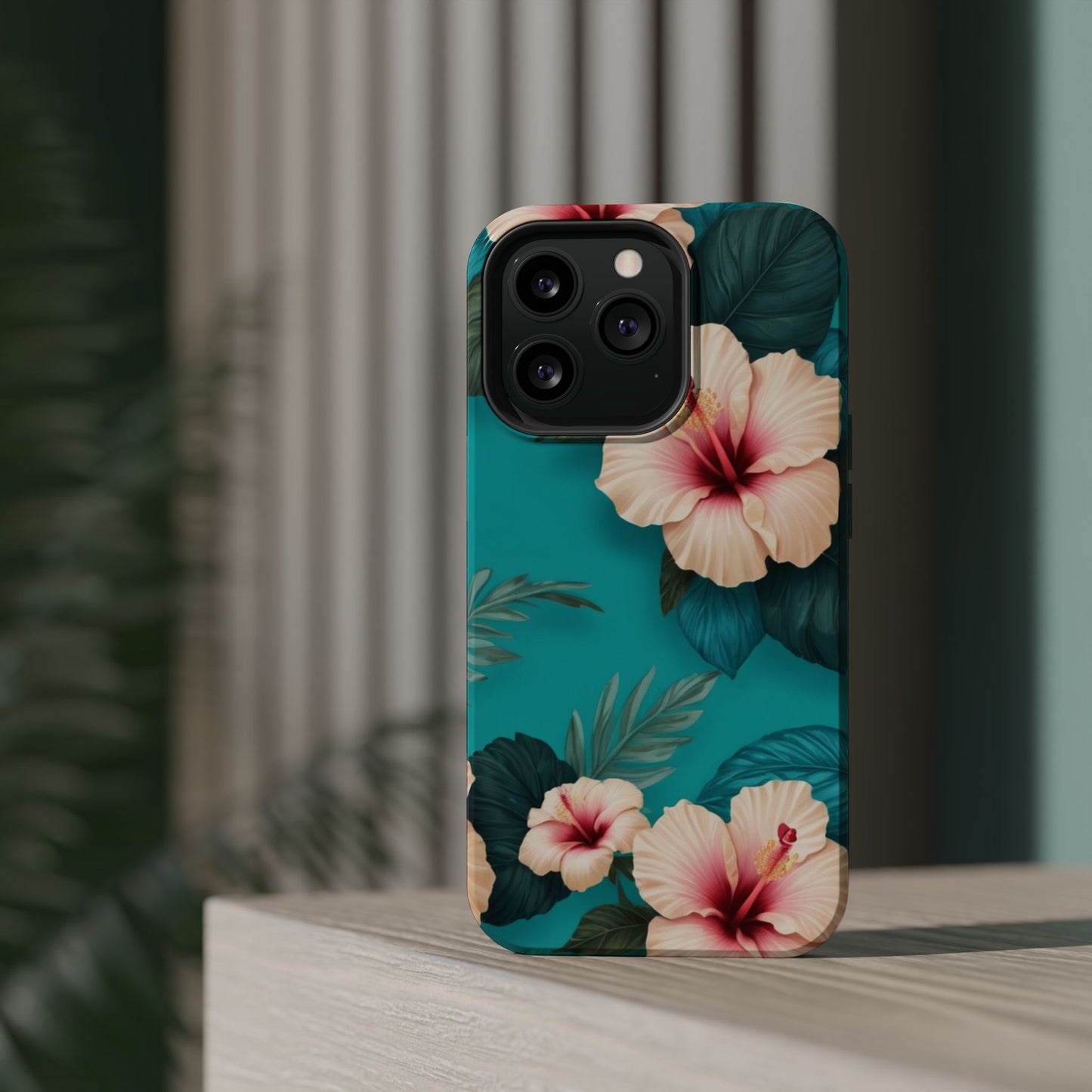 Tropical Floral Magnetic Tough Phone Case for iPhone 16 15 14 13