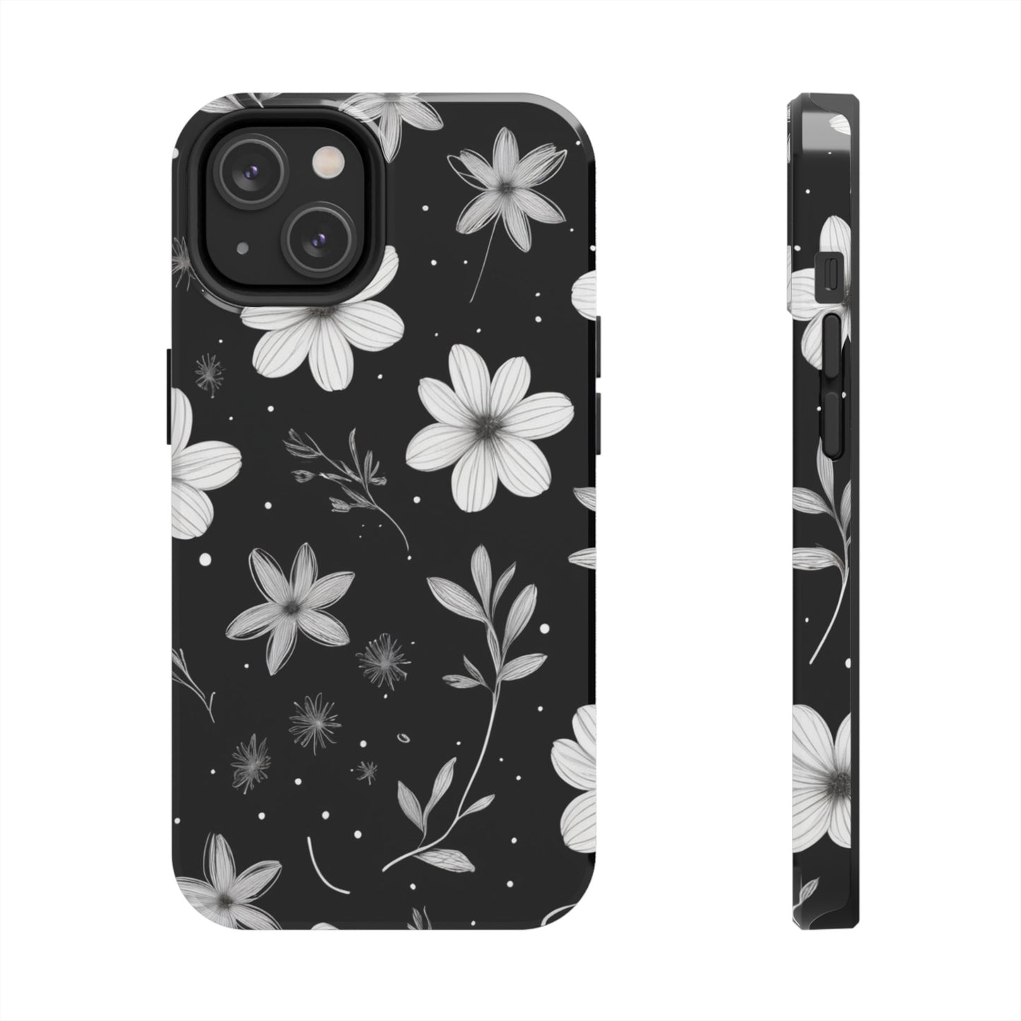 Elegant Floral Tough Phone Case for iPhone 16 15 14 13 12 11 X 8 7 Samsung Galaxy S24 S23 S22 S21