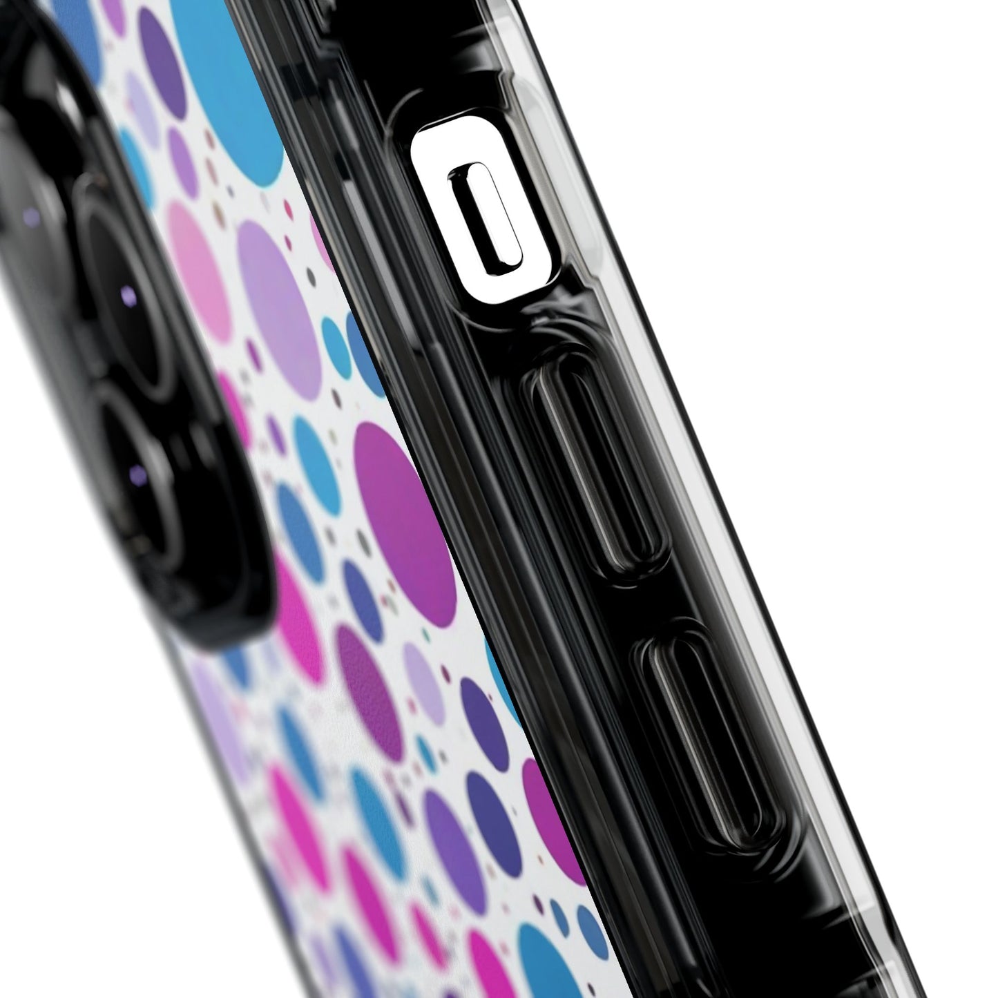 Polka Dot Design Magnetic Clear Impact Case for iPhone 16 15 14