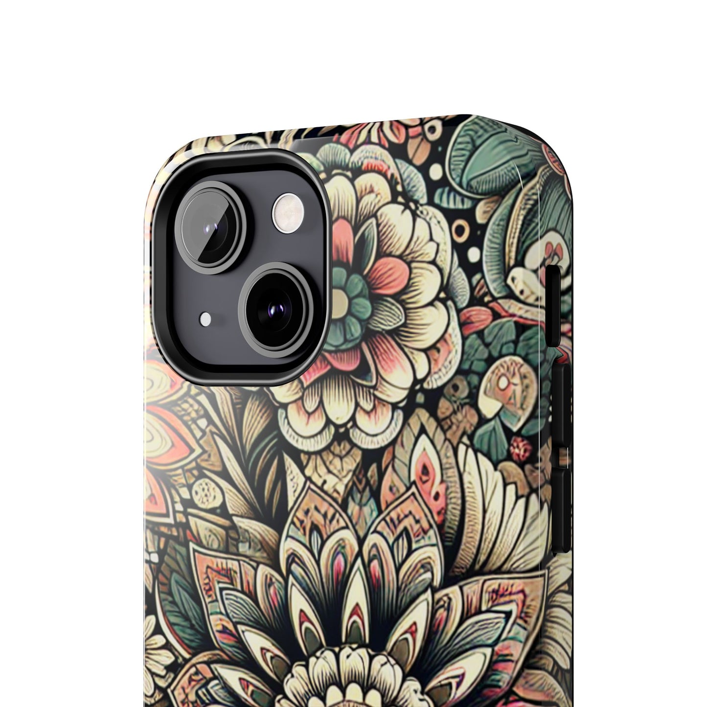 Boho Floral Tough Case for iPhone 16 15 14 13 12 11 X 8 7 Samsung Galaxy S24 S23 S22 S21
