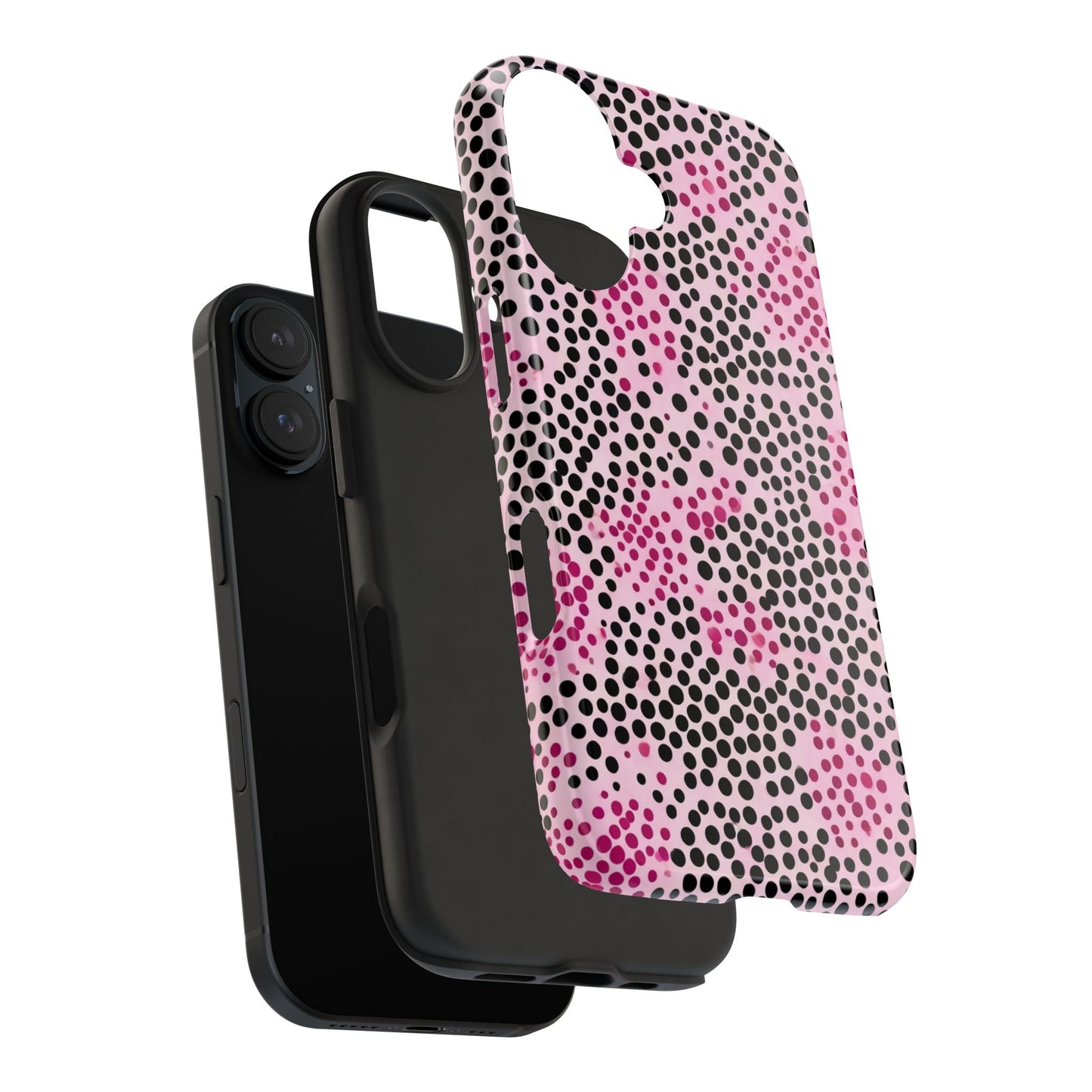 Pink and Black Dot Design Tough Phone Case