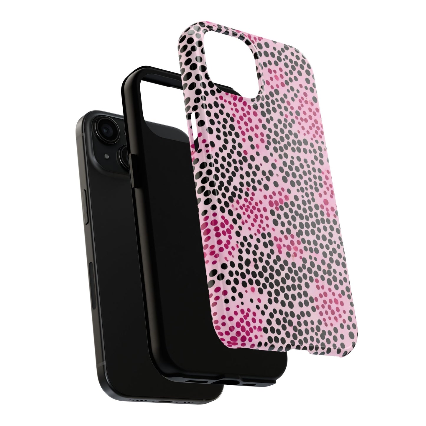 Pink and Black Dot Design Tough Phone Case