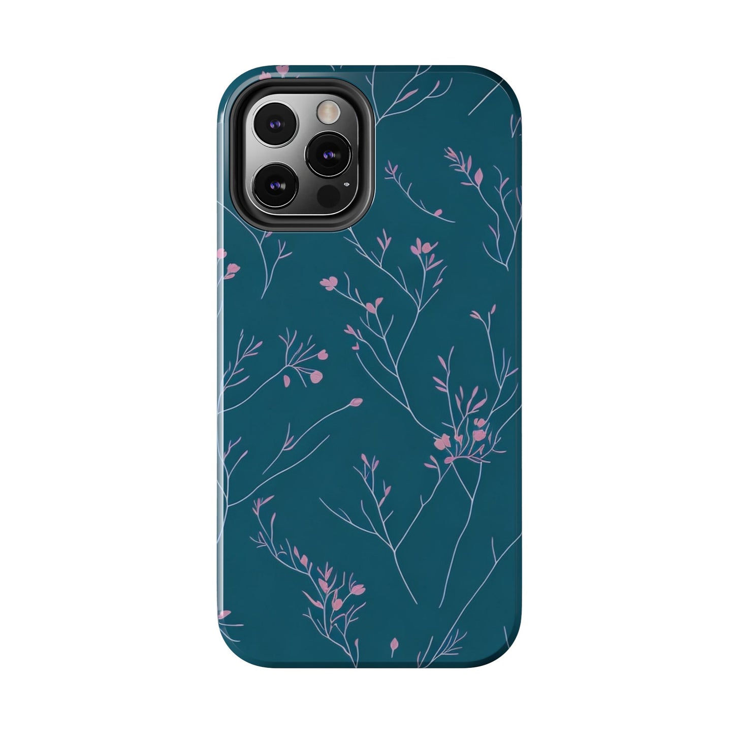 Teal Floral Tough Phone Case