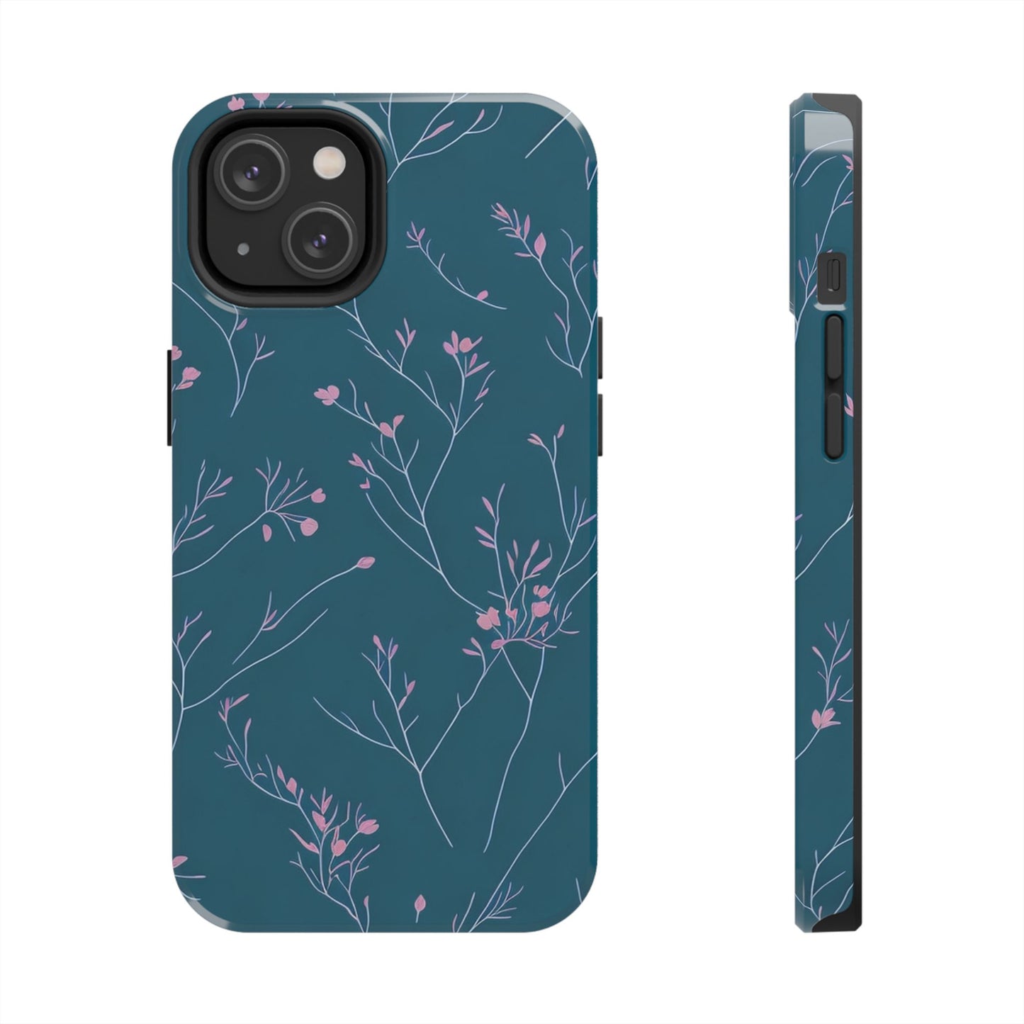 Teal Floral Tough Phone Case