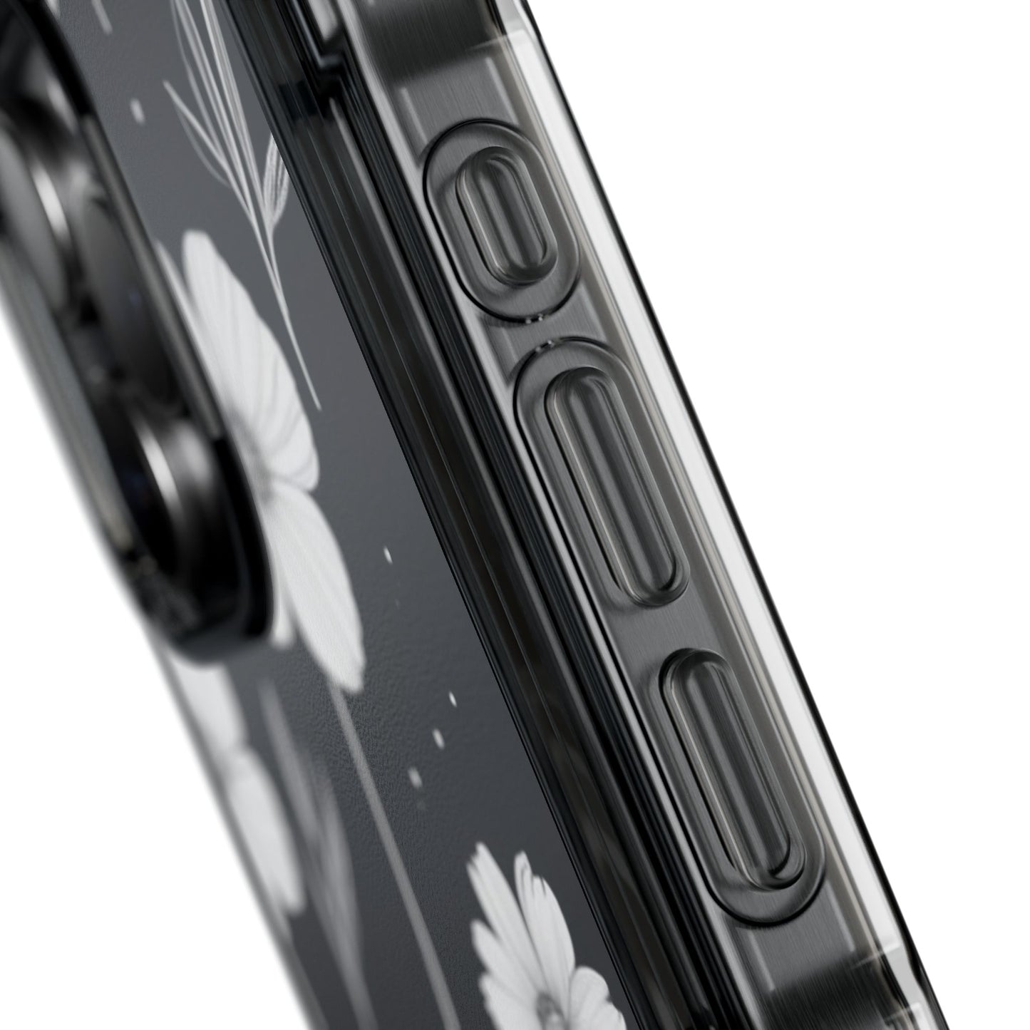 Elegant Floral Magnetic Clear Impact Case for iPhone 16 15 14