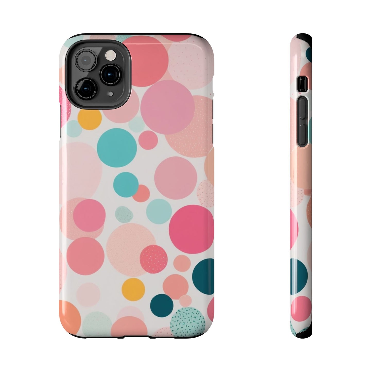 Pink Polka Dot Phone Case for iPhone 16 15 14 13 12 11 X 8 7 Samsung Galaxy S24 S23 S22 S21