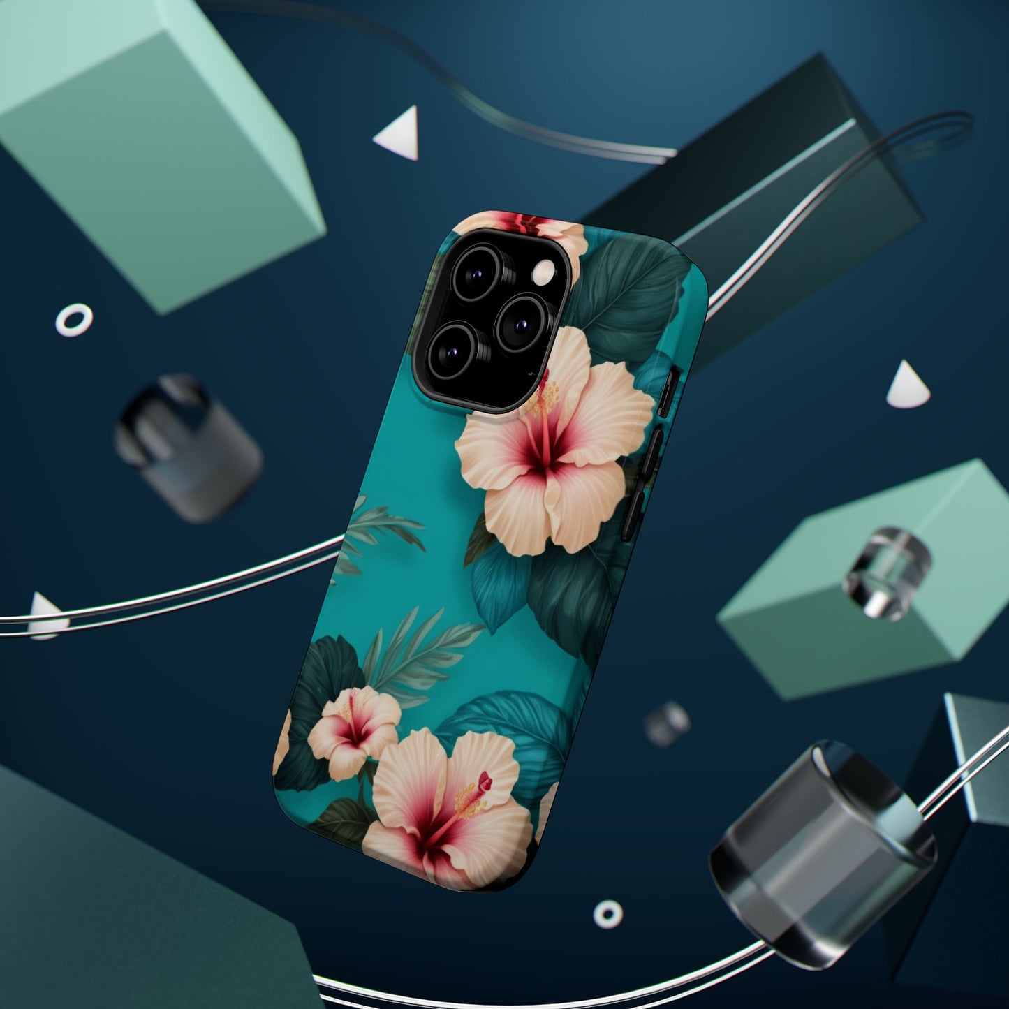Tropical Floral Magnetic Tough Phone Case for iPhone 16 15 14 13