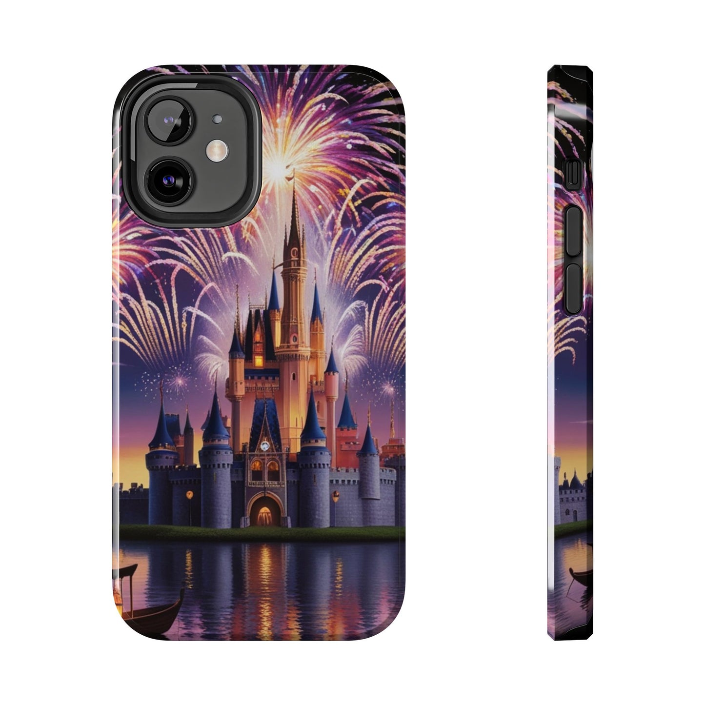 Magical Castle and Fireworks Tough Phone Case for iPhone 16 15 14 13 12 11 X 8 7 Samsung Galaxy S24 S23 S22 S21