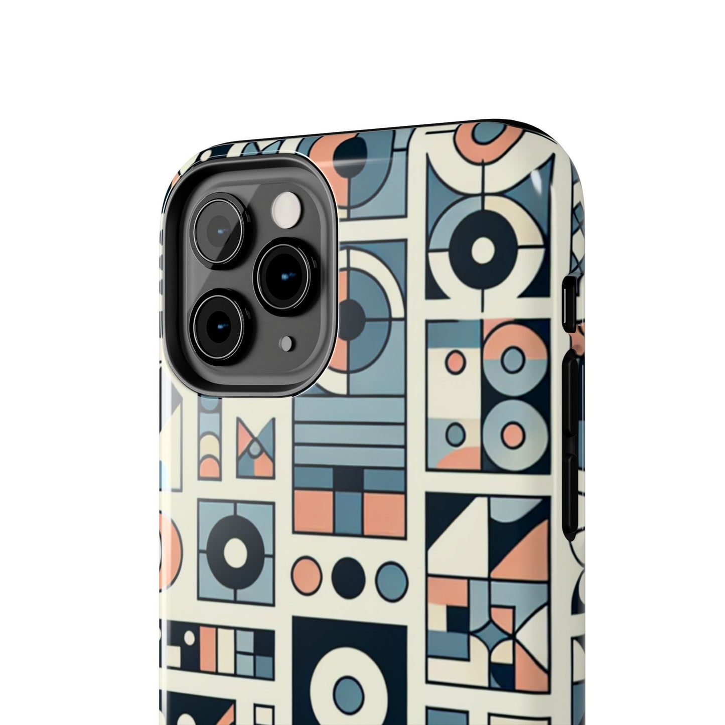 Geometric Print Tough Phone Case for iPhone 16 15 14 13 12 11 X 8 7 Samsung Galaxy S24 S23 S22 S21