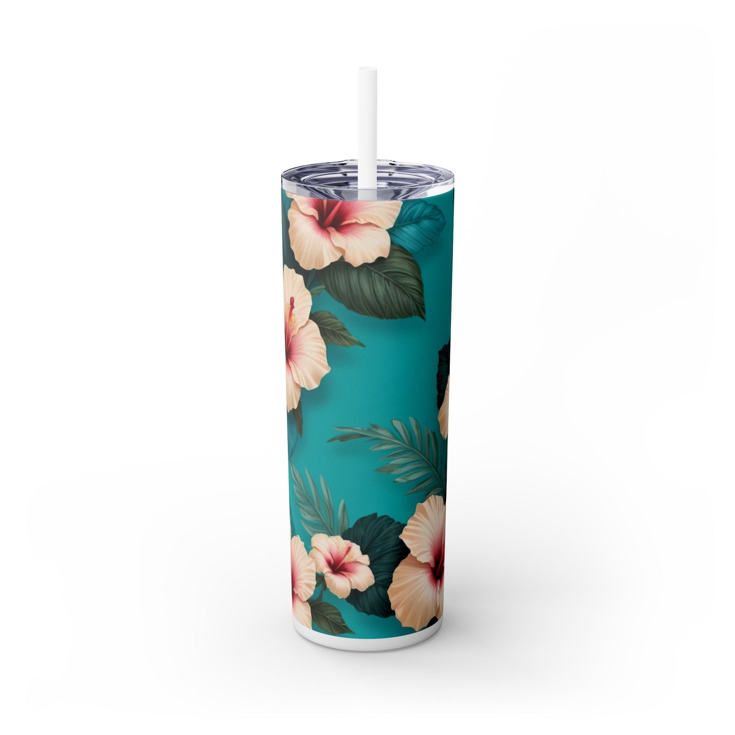 Tropical Floral Skinny Tumbler with Straw -20oz