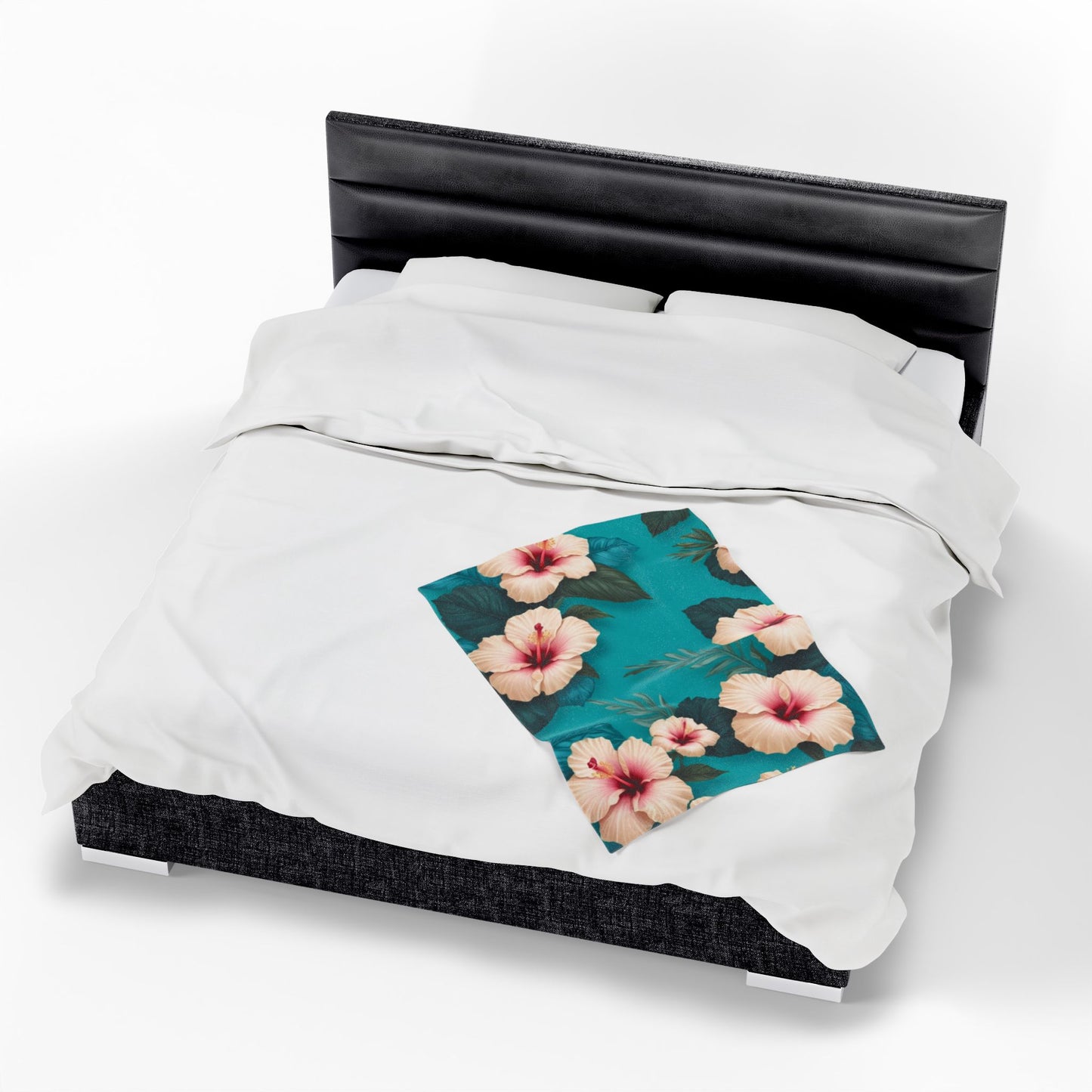Tropical Floral Velveteen Plush Blanket - Cozy Floral Decor for Home