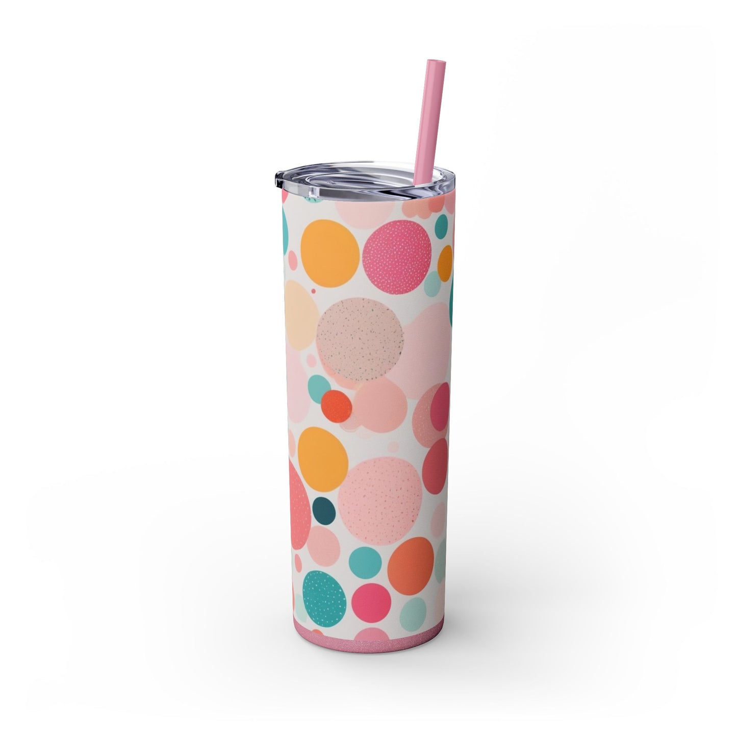 Colorful Polka Dot 20oz Skinny Tumbler with Straw - Fun & Stylish Drinkware