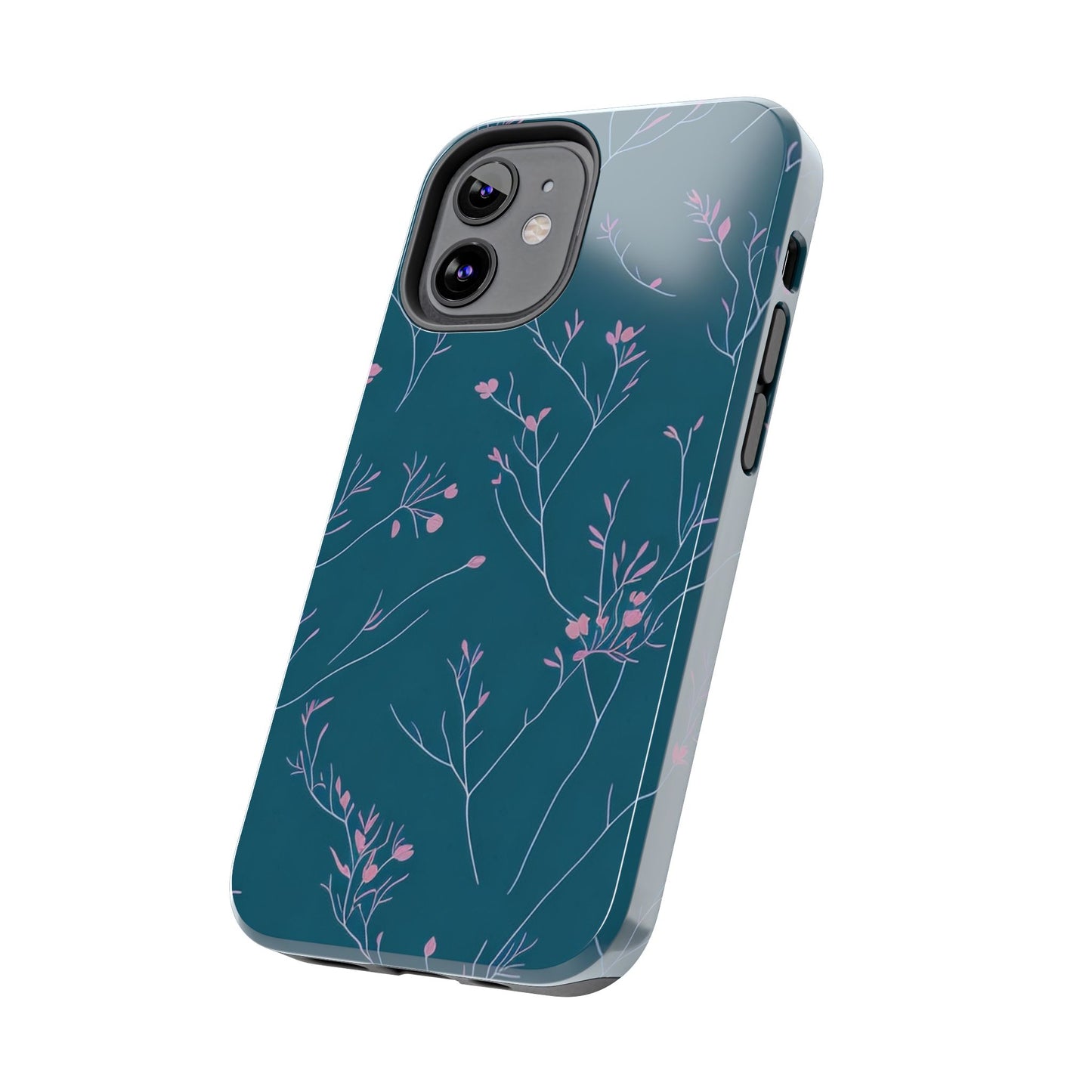 Teal Floral Tough Phone Case