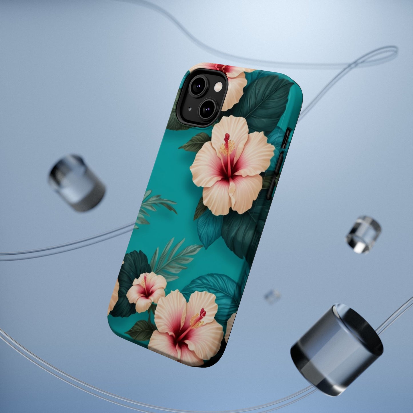Tropical Floral Magnetic Tough Phone Case for iPhone 16 15 14 13