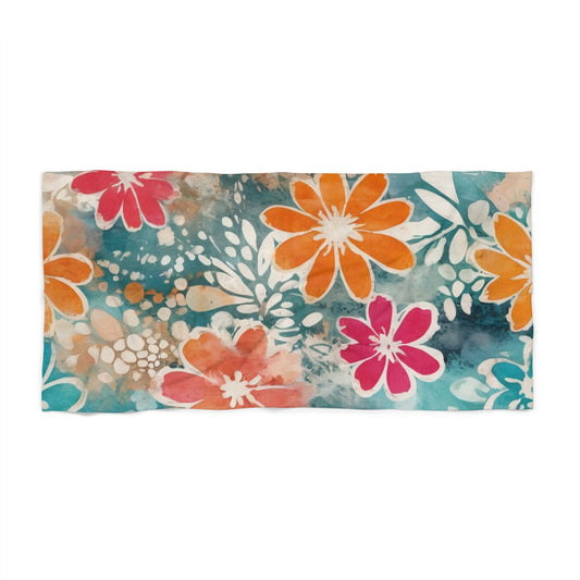 Tropical Floral Summer Beach Towel
