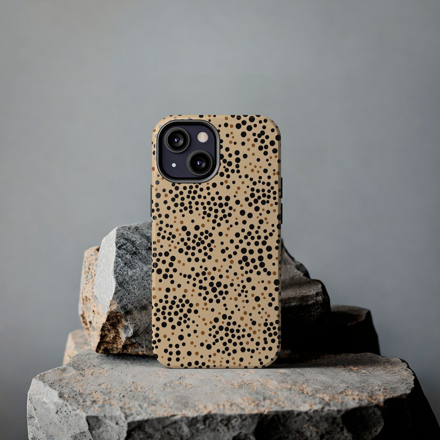 Tan and Black Dot Tough Phone Case