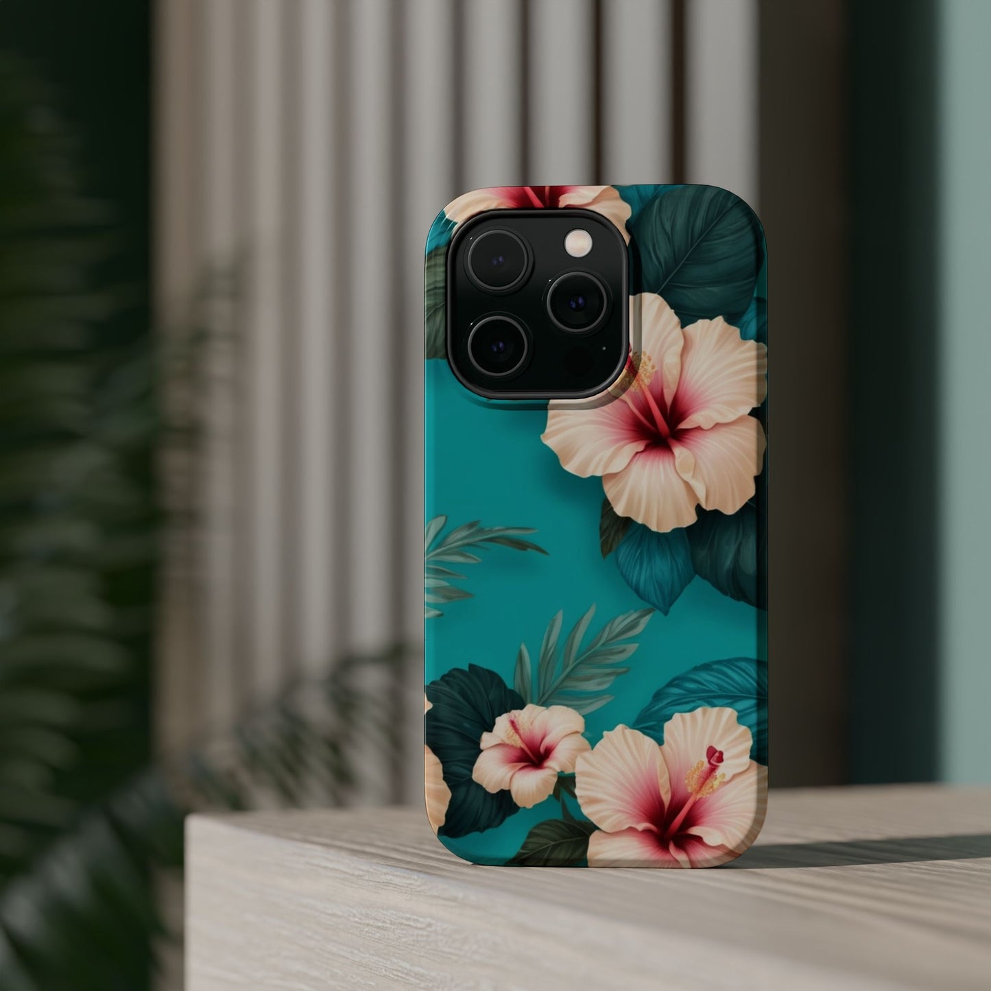 Tropical Floral Magnetic Tough Phone Case for iPhone 16 15 14 13