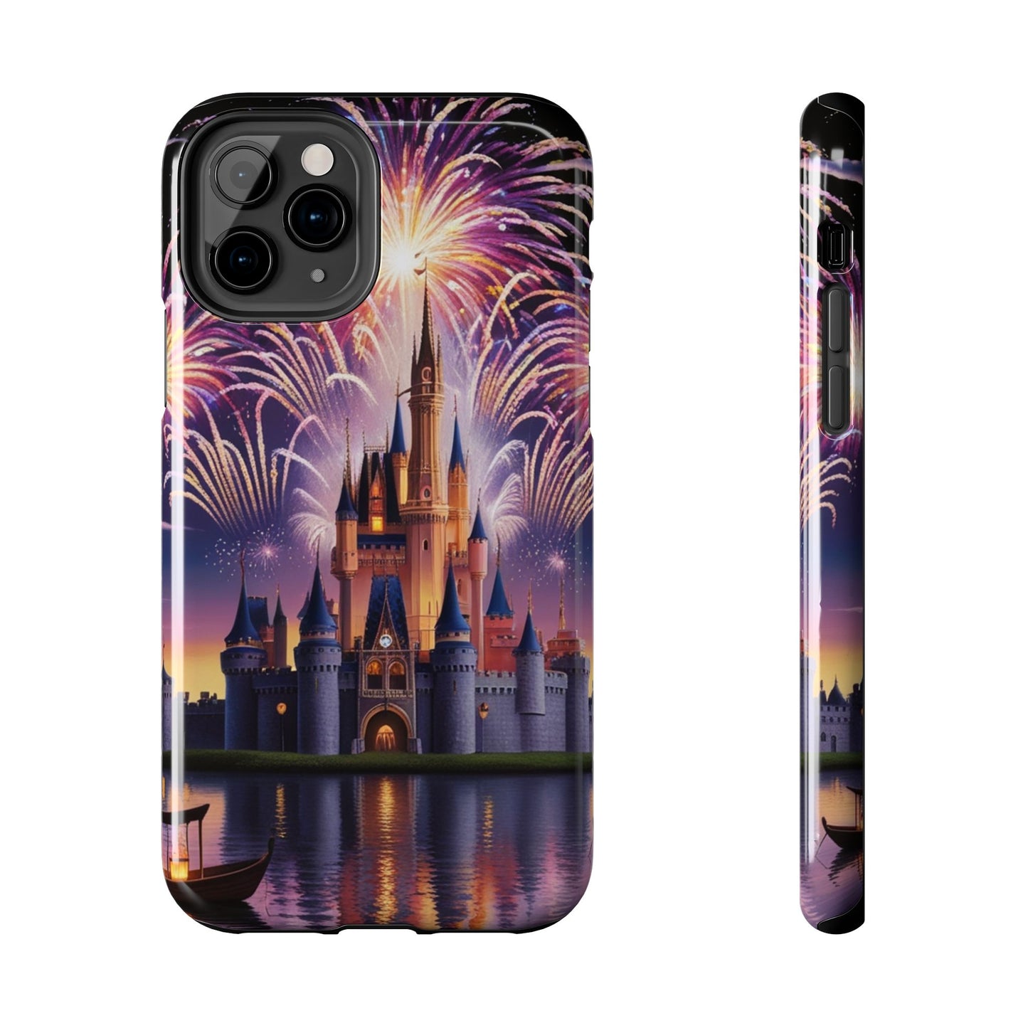 Magical Castle and Fireworks Tough Phone Case for iPhone 16 15 14 13 12 11 X 8 7 Samsung Galaxy S24 S23 S22 S21