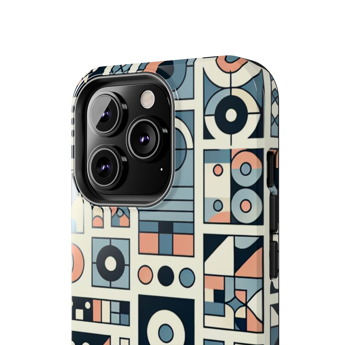 Geometric Print Tough Phone Case for iPhone 16 15 14 13 12 11 X 8 7 Samsung Galaxy S24 S23 S22 S21