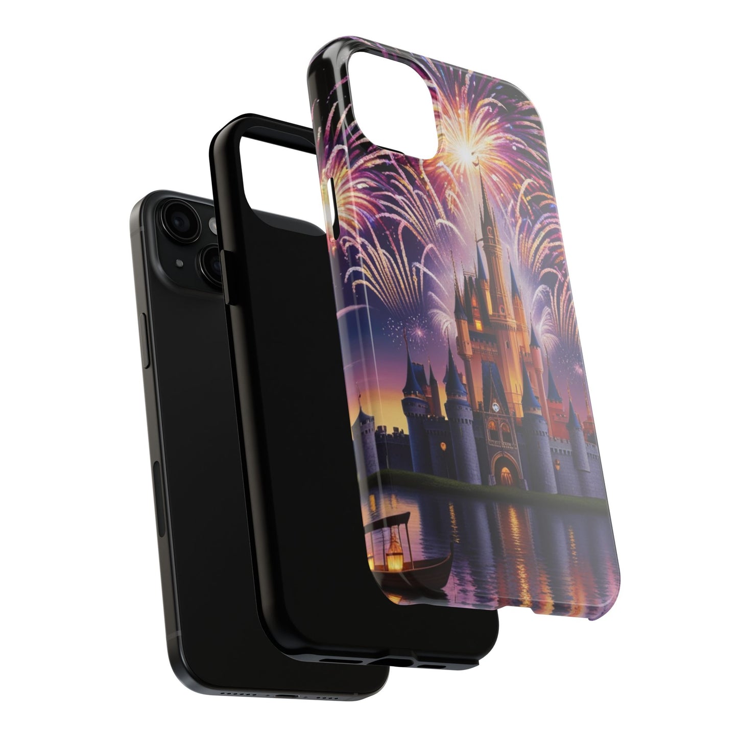 Magical Castle and Fireworks Tough Phone Case for iPhone 16 15 14 13 12 11 X 8 7 Samsung Galaxy S24 S23 S22 S21