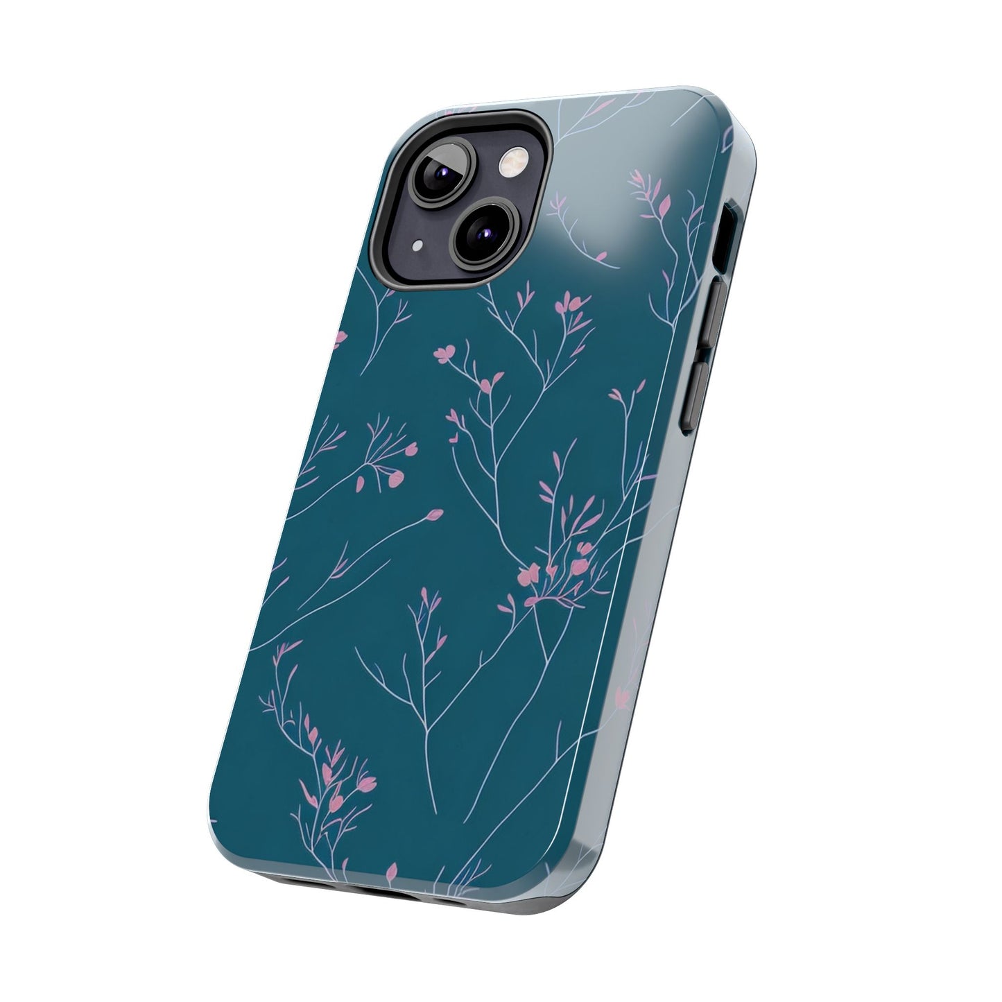 Teal Floral Tough Phone Case
