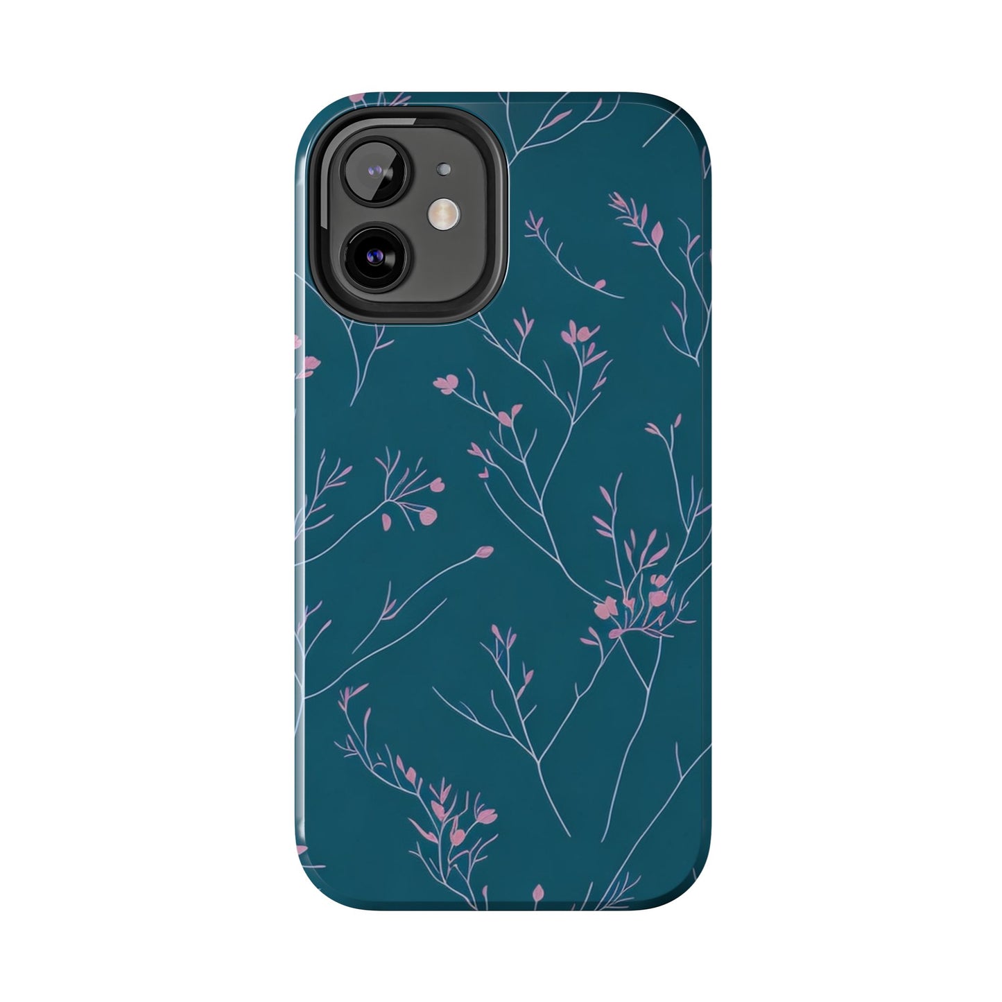 Teal Floral Tough Phone Case