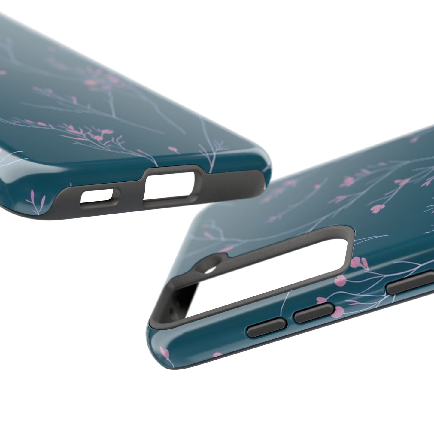 Teal Floral Tough Phone Case
