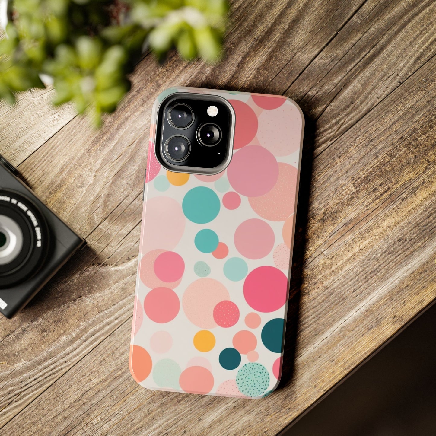 Pink Polka Dot Phone Case for iPhone 16 15 14 13 12 11 X 8 7 Samsung Galaxy S24 S23 S22 S21