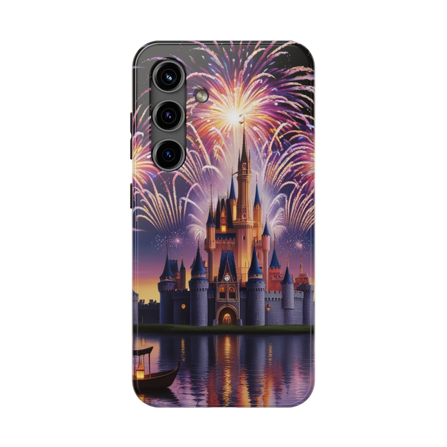 Magical Castle and Fireworks Tough Phone Case for iPhone 16 15 14 13 12 11 X 8 7 Samsung Galaxy S24 S23 S22 S21
