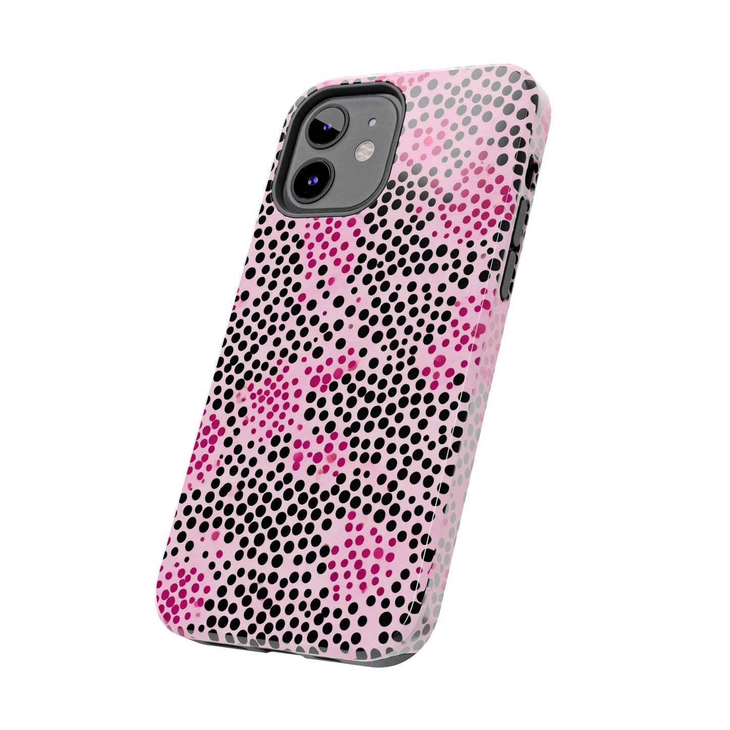 Pink and Black Dot Design Tough Phone Case