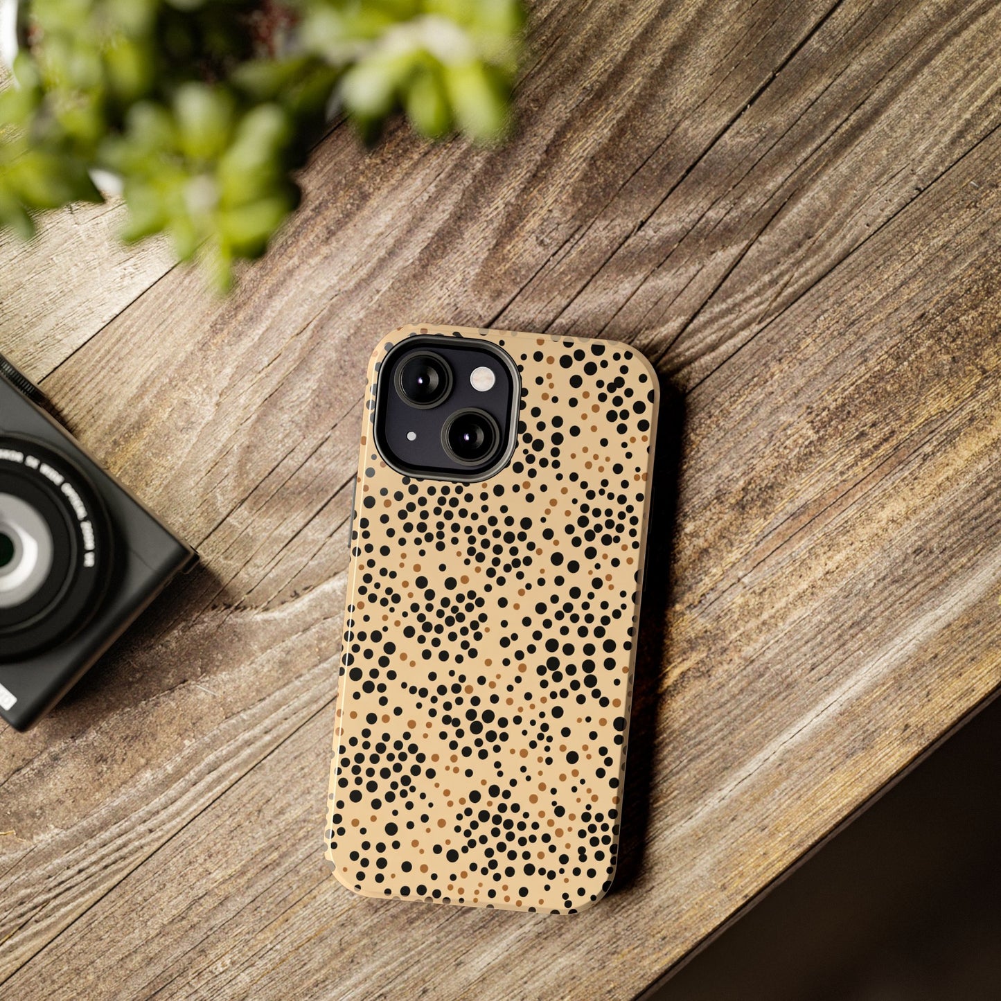 Tan and Black Dot Tough Phone Case