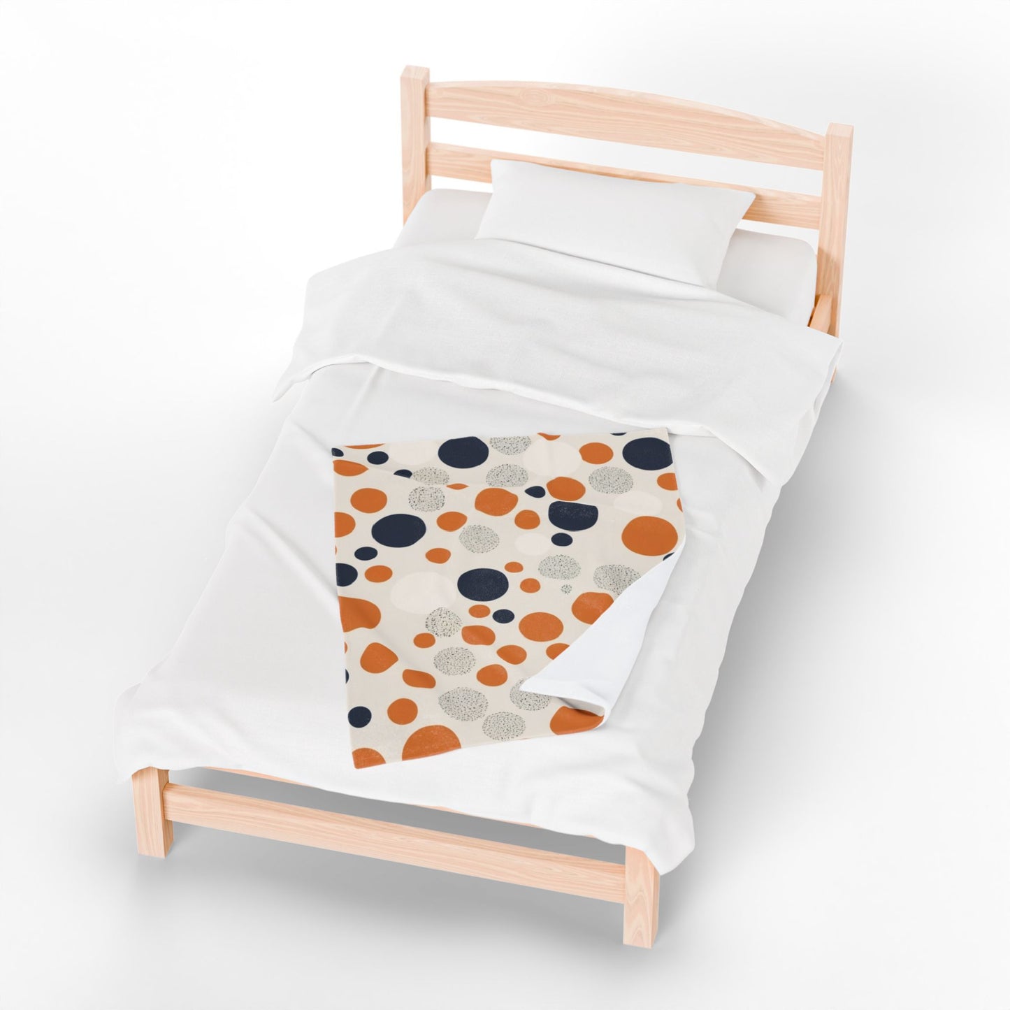 Orange Polka Dot Cozy Velveteen Blanket