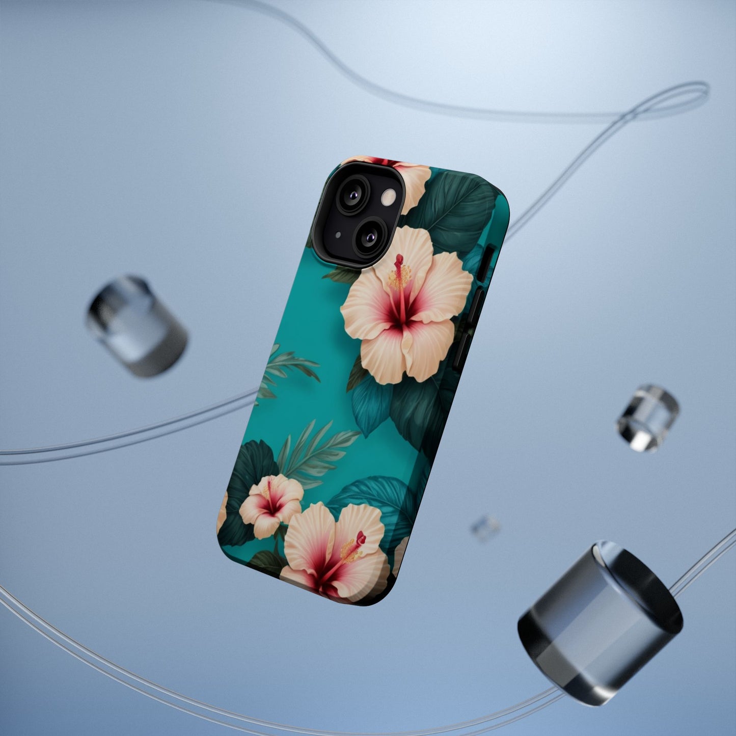 Tropical Floral Magnetic Tough Phone Case for iPhone 16 15 14 13