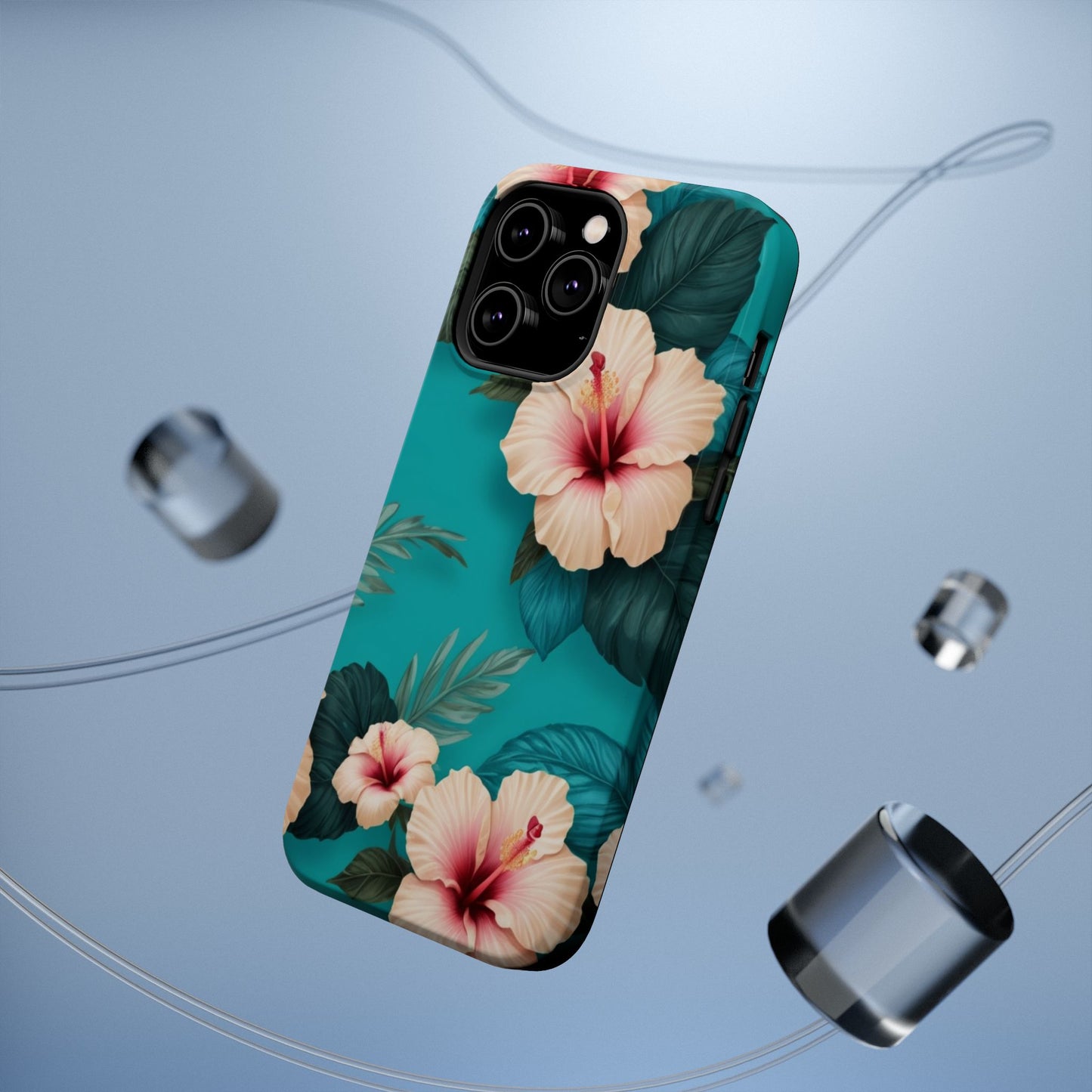 Tropical Floral Magnetic Tough Phone Case for iPhone 16 15 14 13