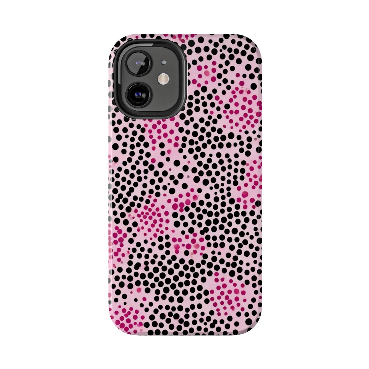 Pink and Black Dot Design Tough Phone Case