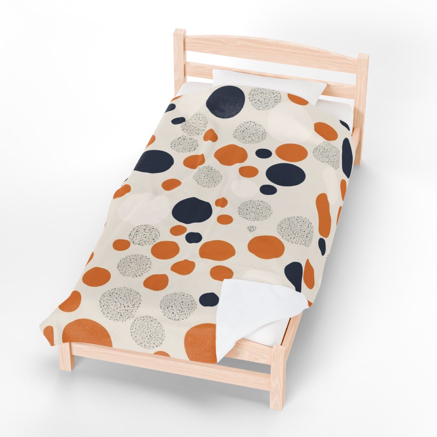 Orange Polka Dot Cozy Velveteen Blanket