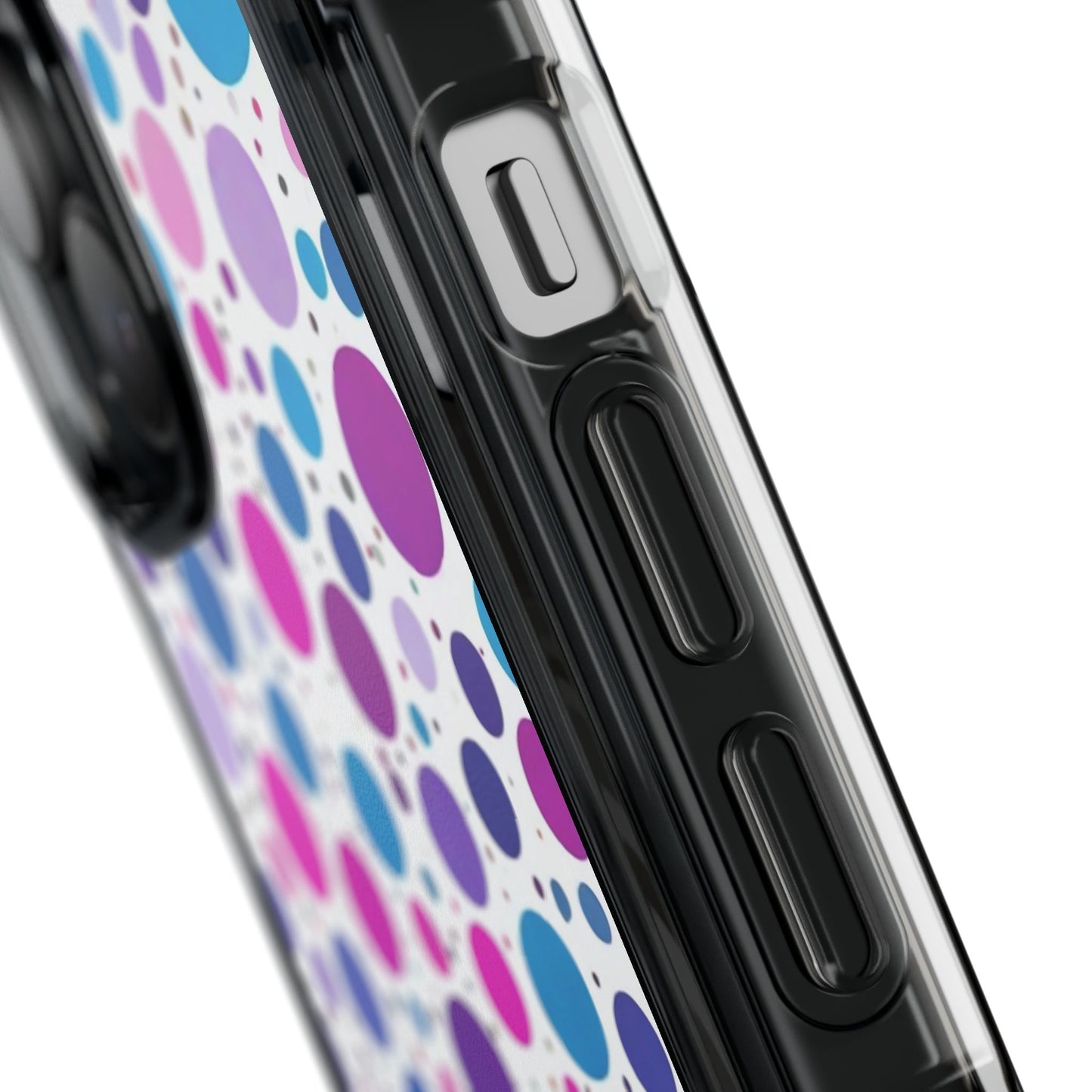 Polka Dot Design Magnetic Clear Impact Case for iPhone 16 15 14