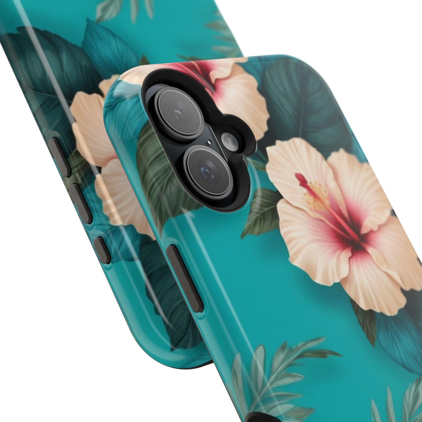 Tropical Floral Magnetic Tough Phone Case for iPhone 16 15 14 13