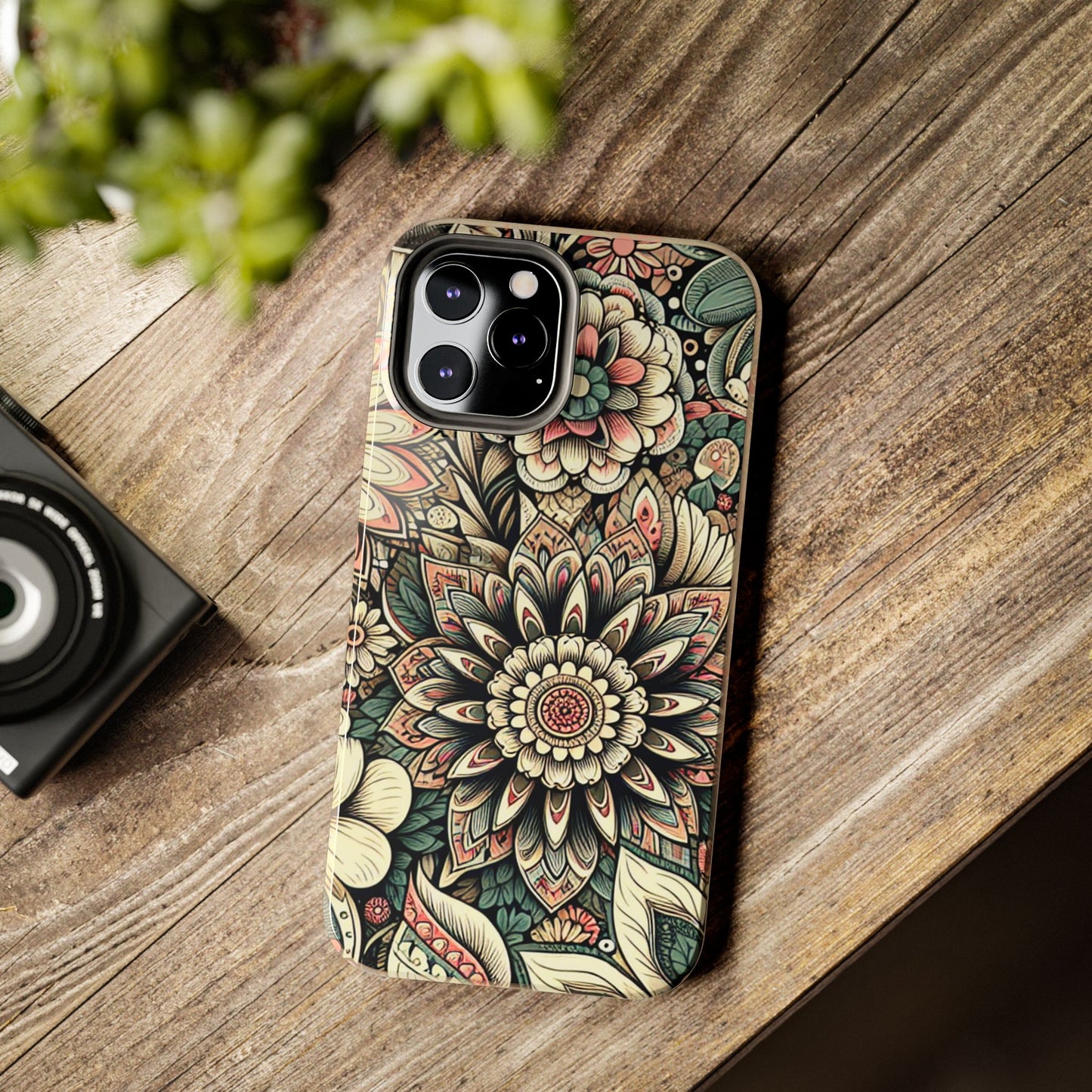 Boho Floral Tough Case for iPhone 16 15 14 13 12 11 X 8 7 Samsung Galaxy S24 S23 S22 S21
