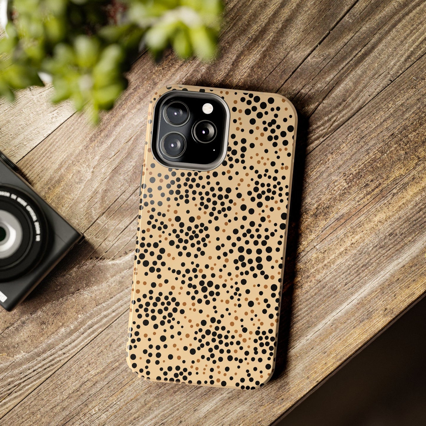 Tan and Black Dot Tough Phone Case