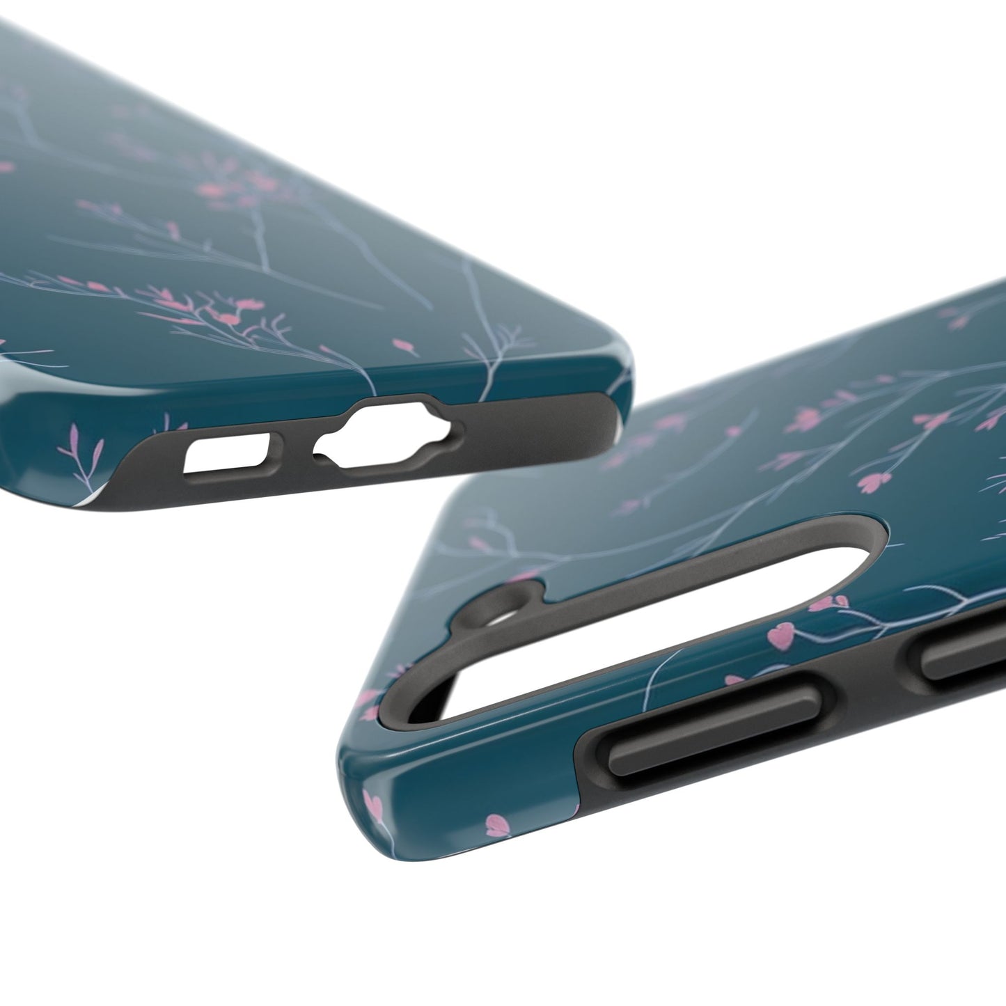 Teal Floral Tough Phone Case