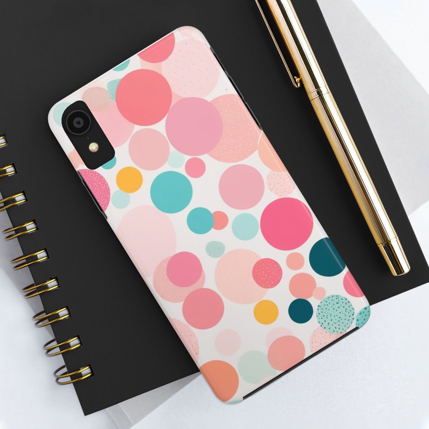 Pink Polka Dot Phone Case for iPhone 16 15 14 13 12 11 X 8 7 Samsung Galaxy S24 S23 S22 S21
