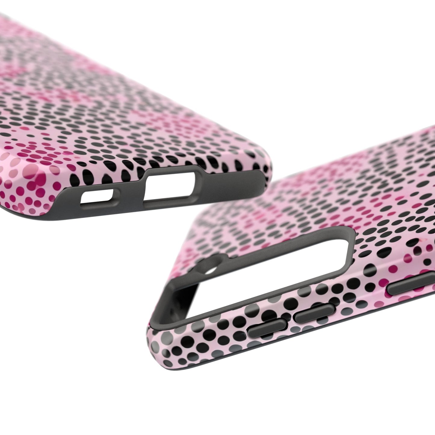 Pink and Black Dot Design Tough Phone Case