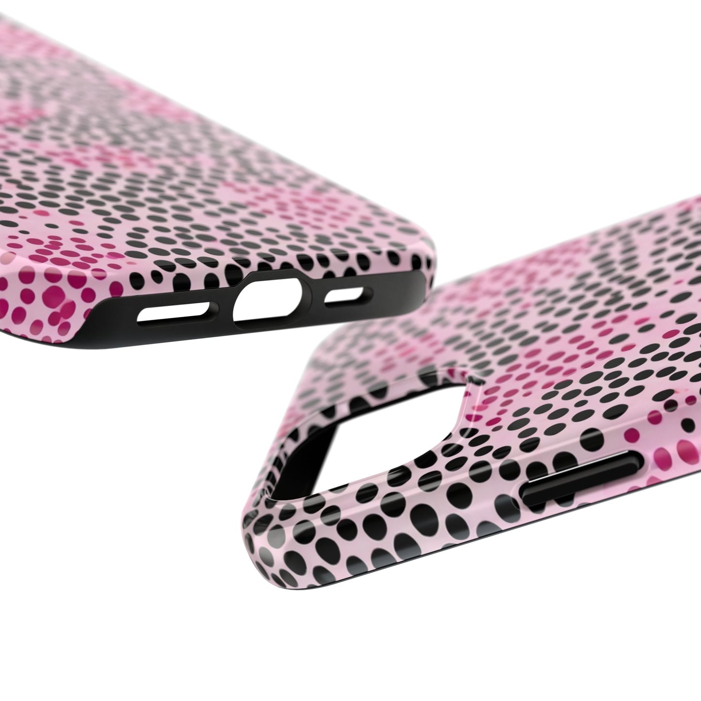 Pink and Black Dot Design Tough Phone Case