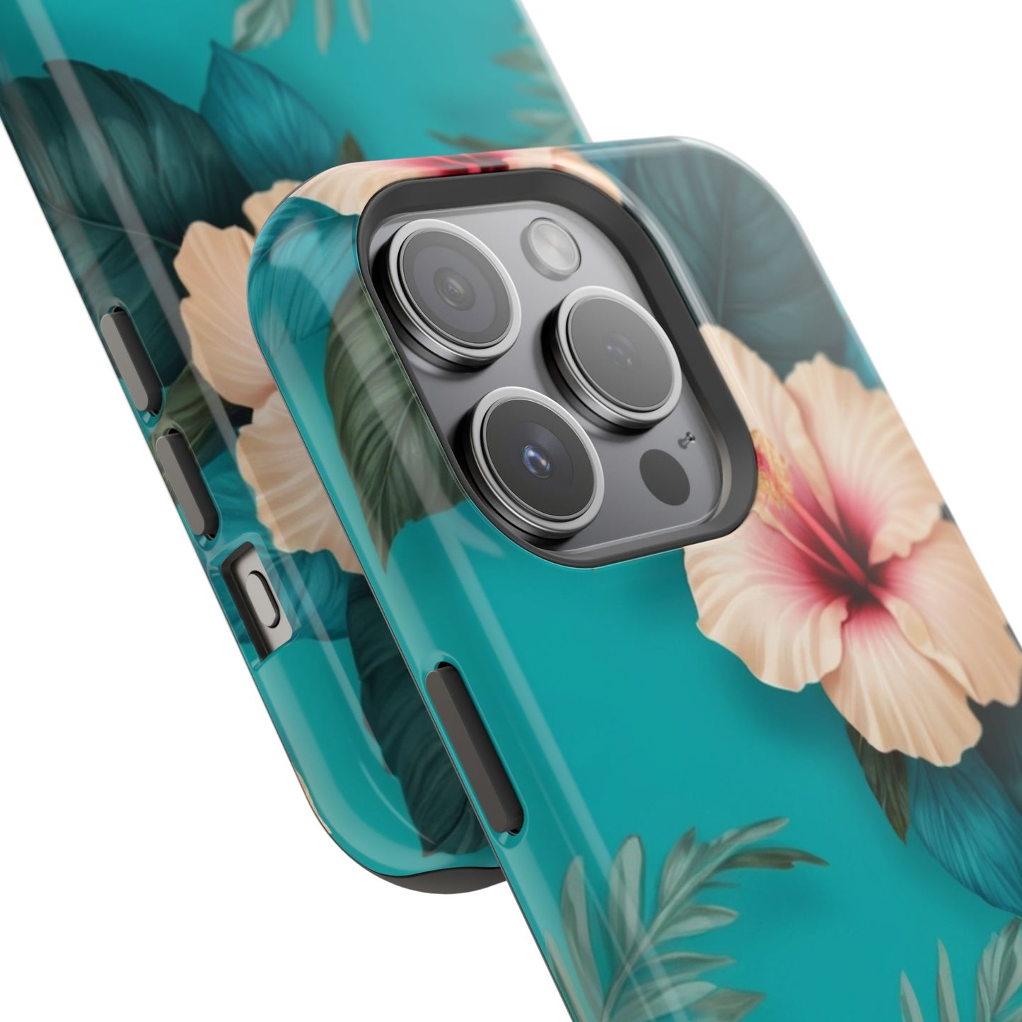 Tropical Floral Magnetic Tough Phone Case for iPhone 16 15 14 13