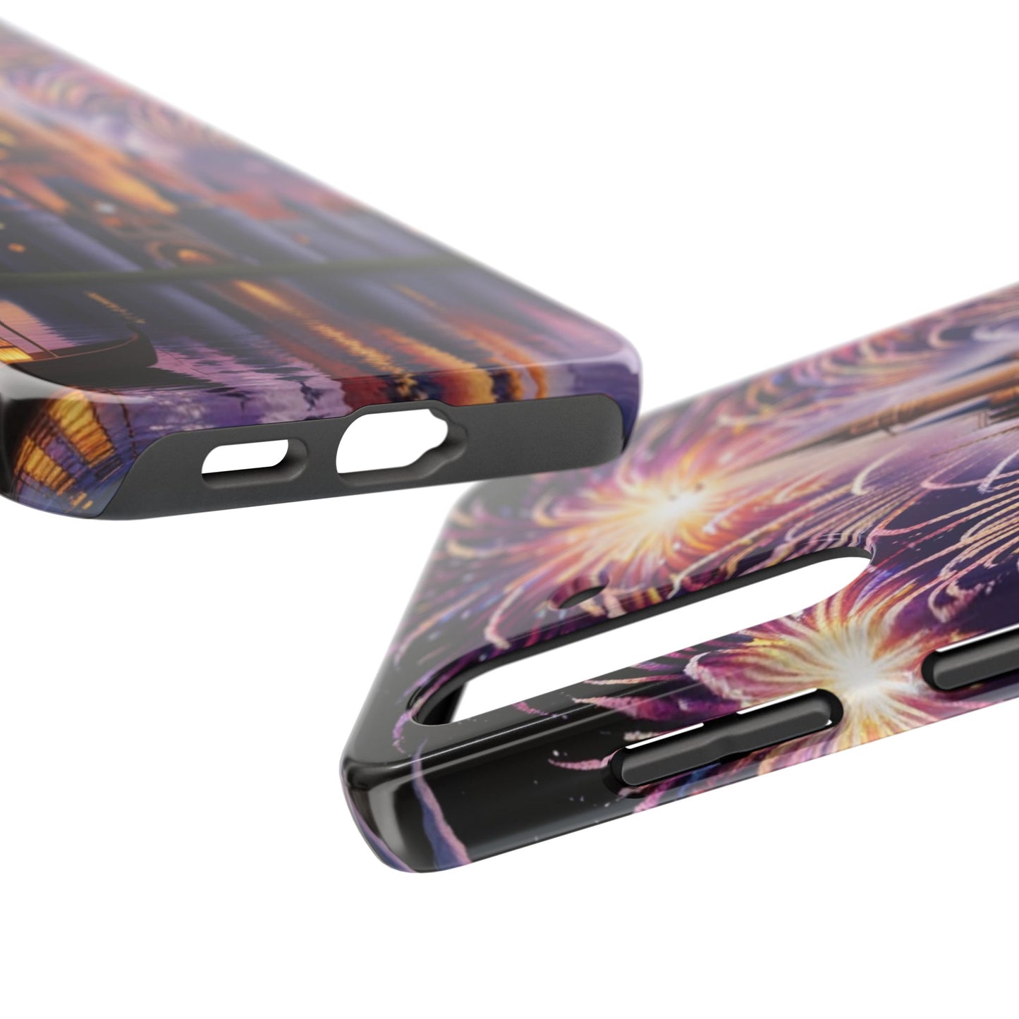Magical Castle and Fireworks Tough Phone Case for iPhone 16 15 14 13 12 11 X 8 7 Samsung Galaxy S24 S23 S22 S21