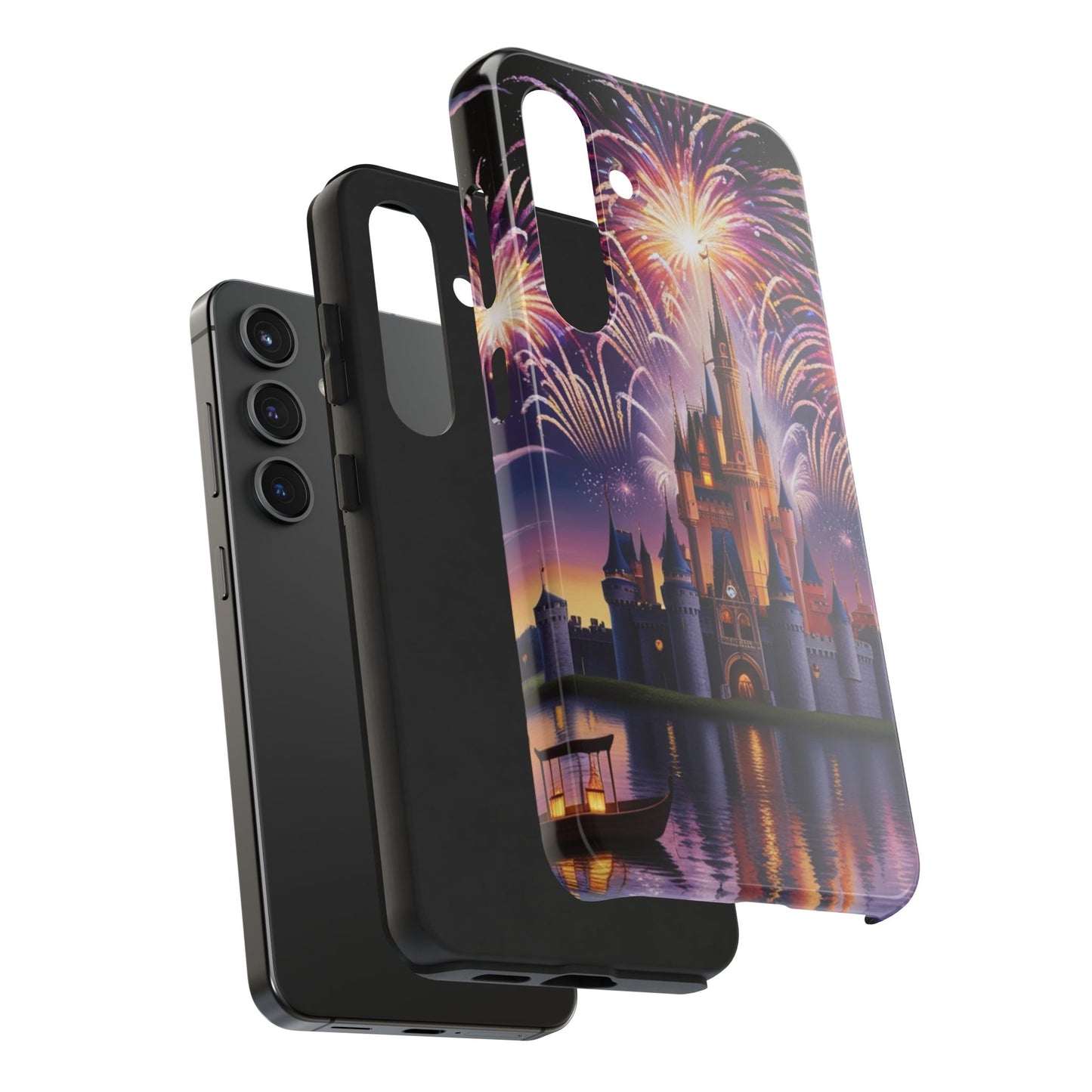 Magical Castle and Fireworks Tough Phone Case for iPhone 16 15 14 13 12 11 X 8 7 Samsung Galaxy S24 S23 S22 S21