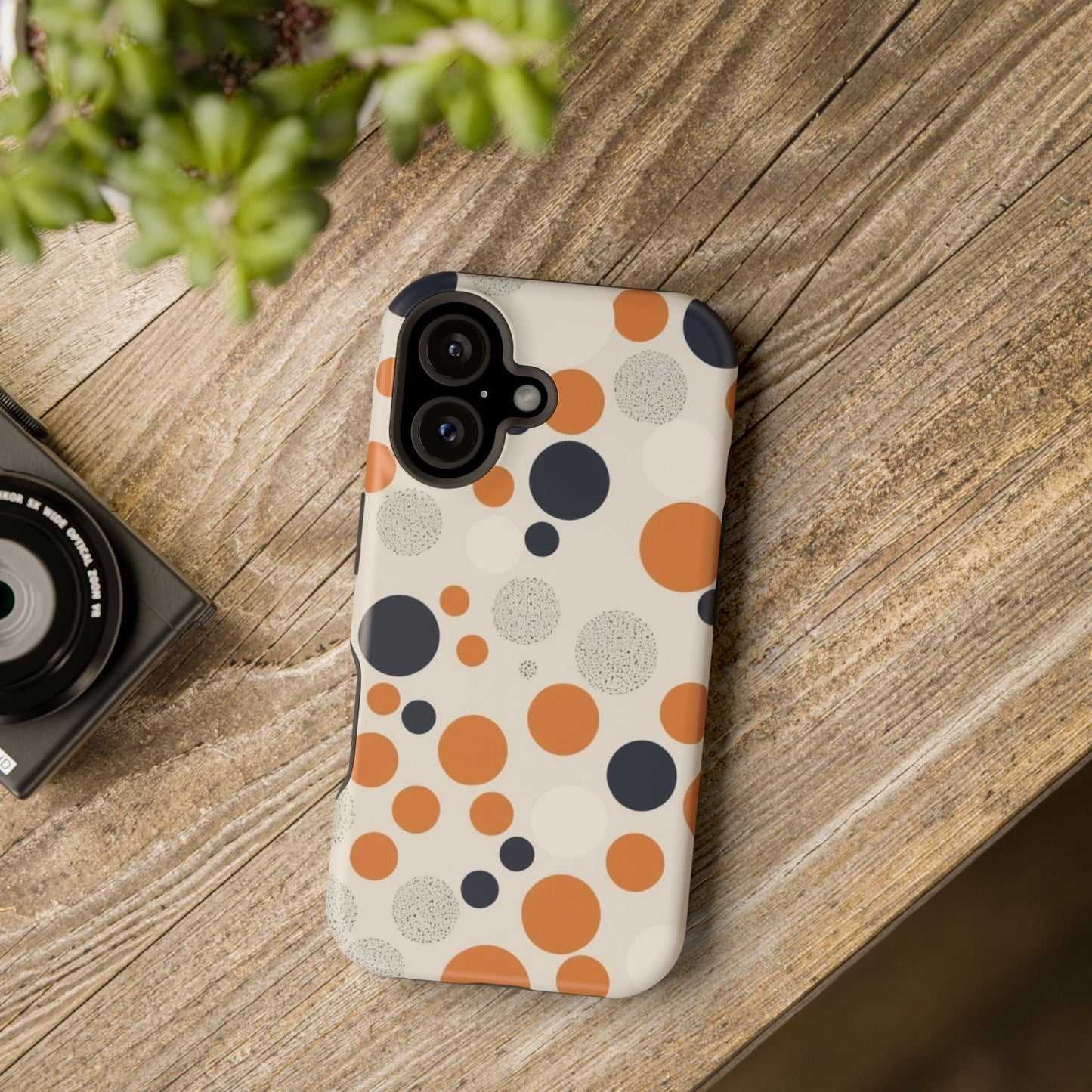 Orange Polka Dot Magnetic Phone Case