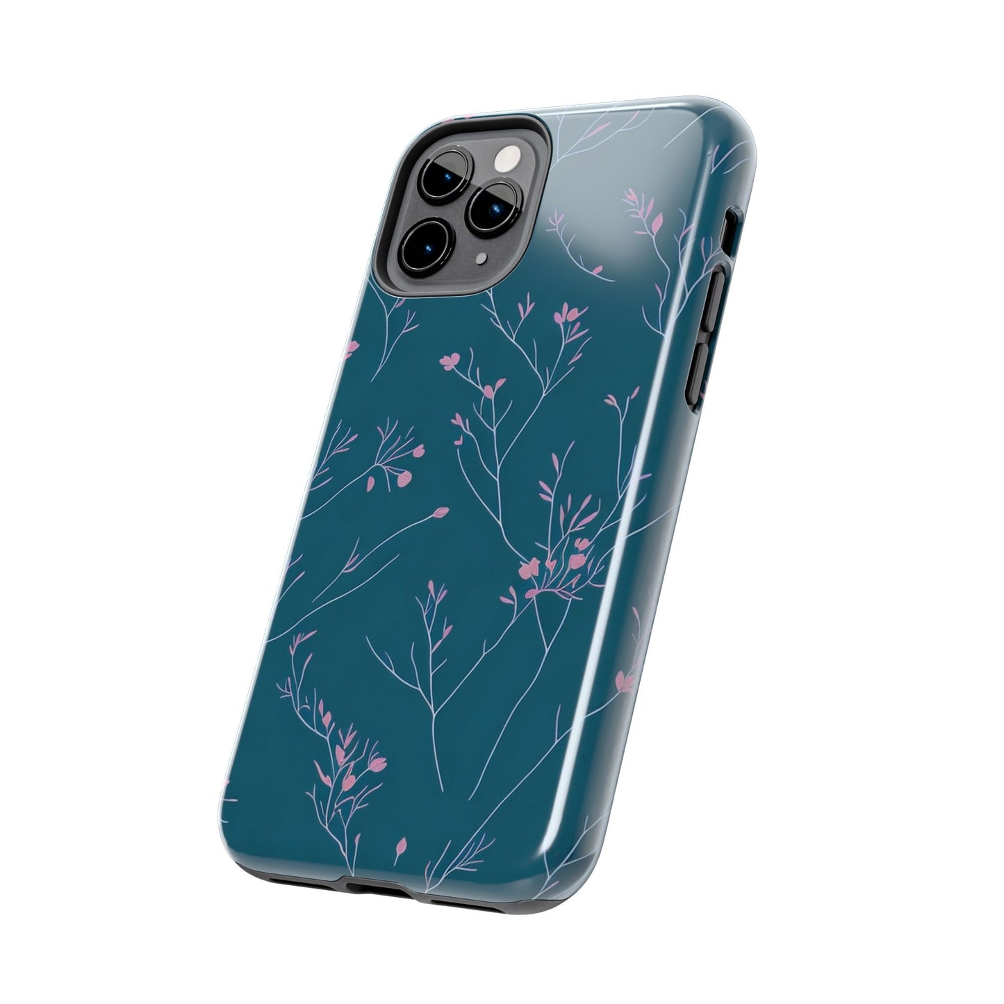 Teal Floral Tough Phone Case