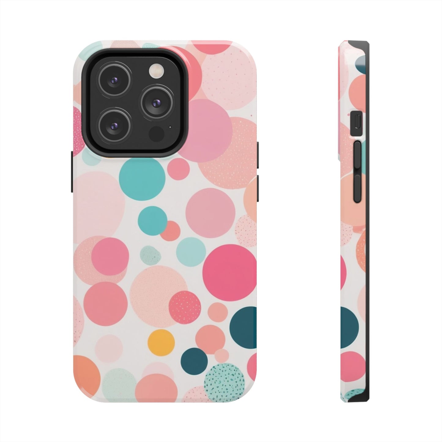Pink Polka Dot Phone Case for iPhone 16 15 14 13 12 11 X 8 7 Samsung Galaxy S24 S23 S22 S21